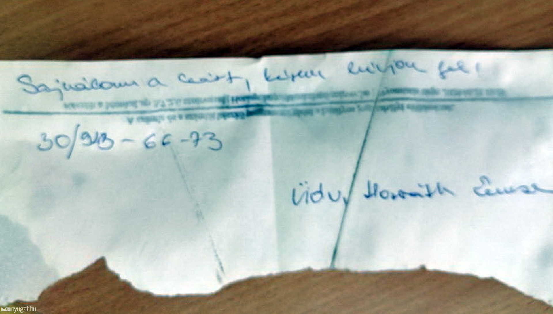 Kamu telefonszám és valószínűleg a név sem igazi