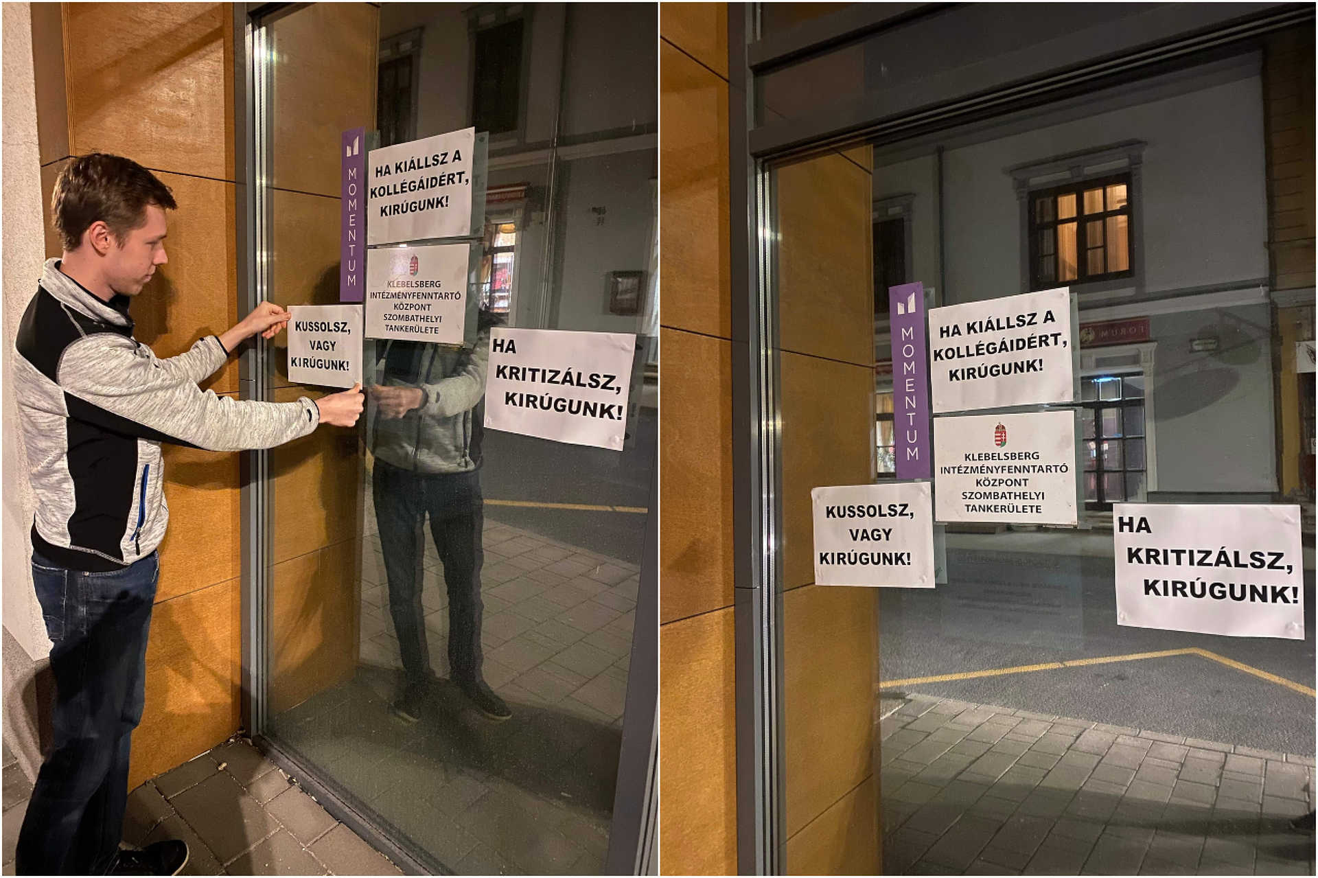 Az éj leple alatt akcióztak a momentumosok a szombathelyi zeneiskola ügyében