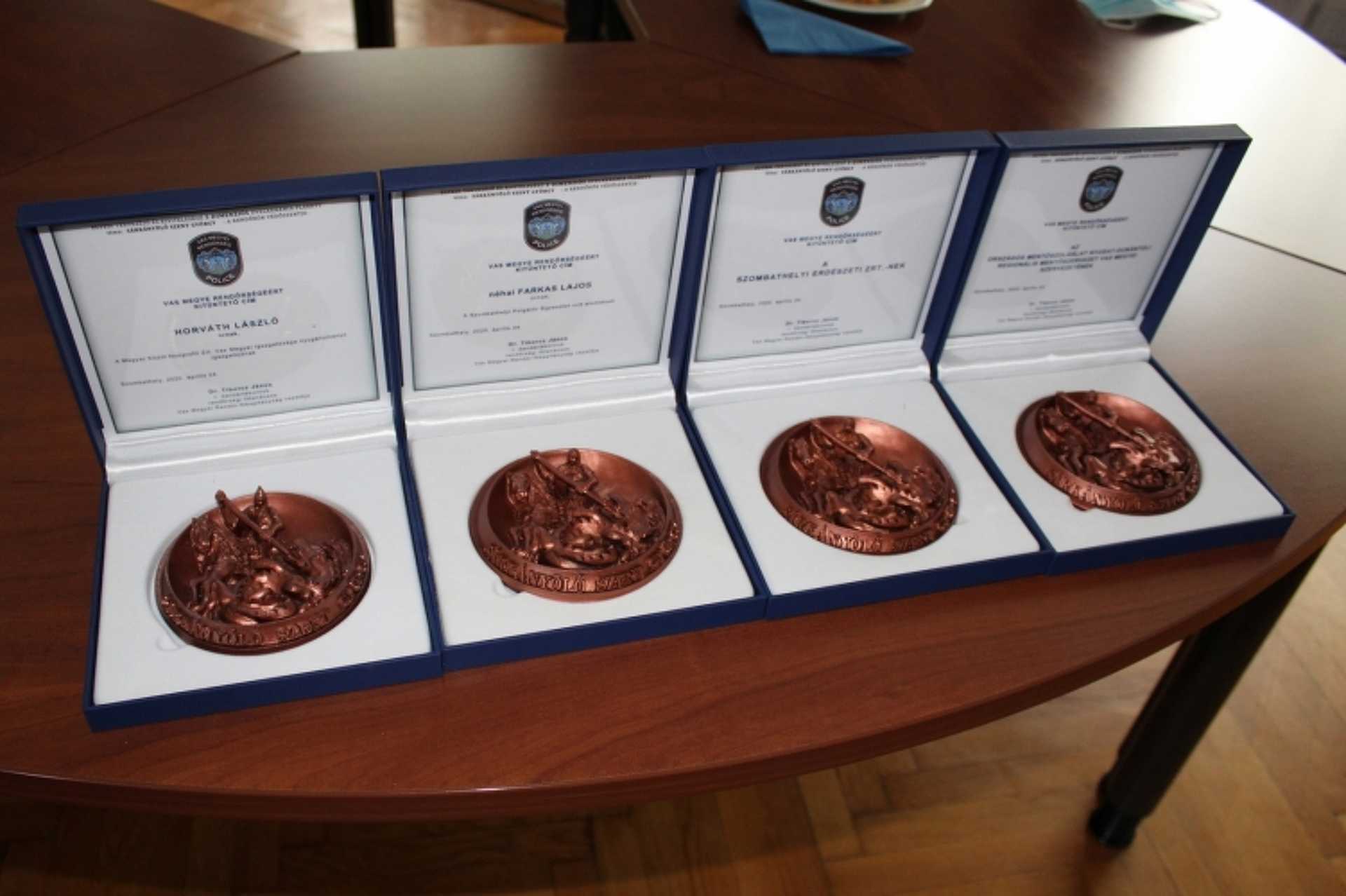 Vas megyei rendőrségért díj 2020