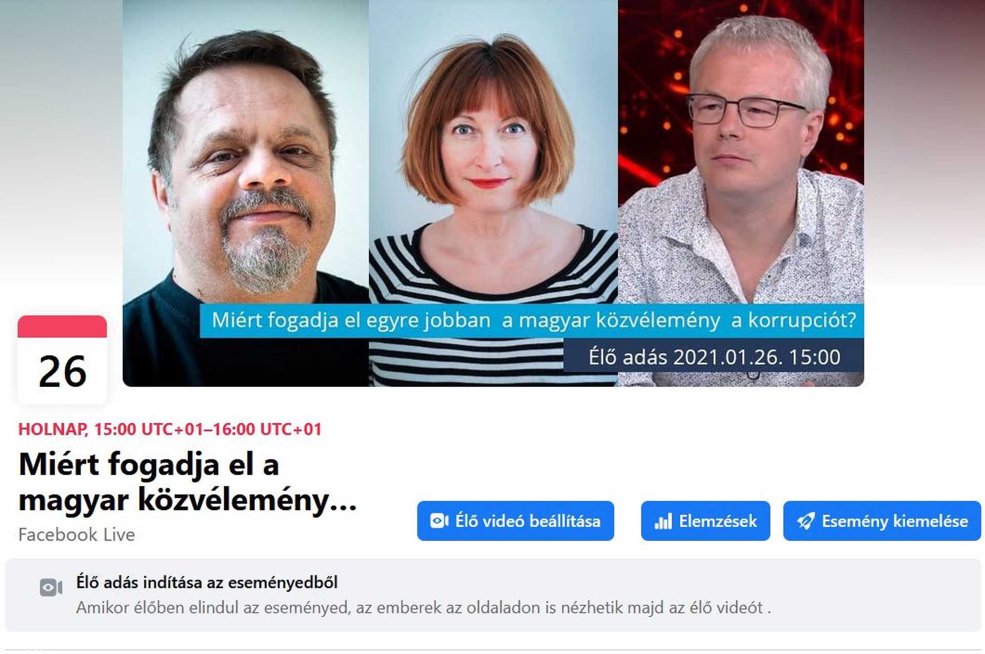 A képre kattintva a beszélgetés Facebook-eseményéhez jut