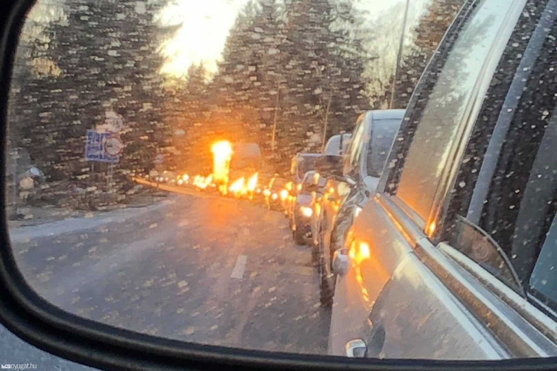 Köszegi határátkelő 2021. február 15. hajnalban