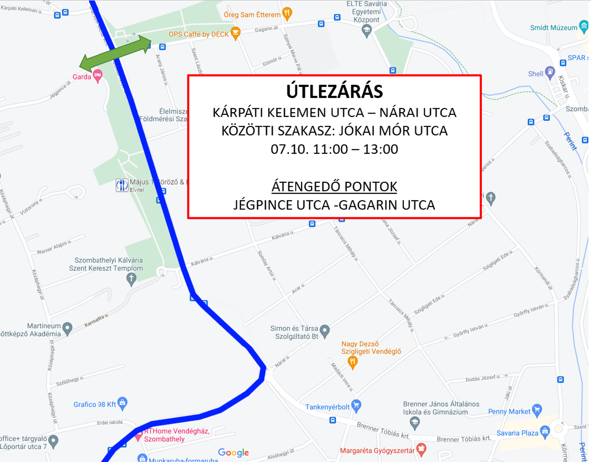 Útlezárások, elterelések a Vasi Vasember miatt