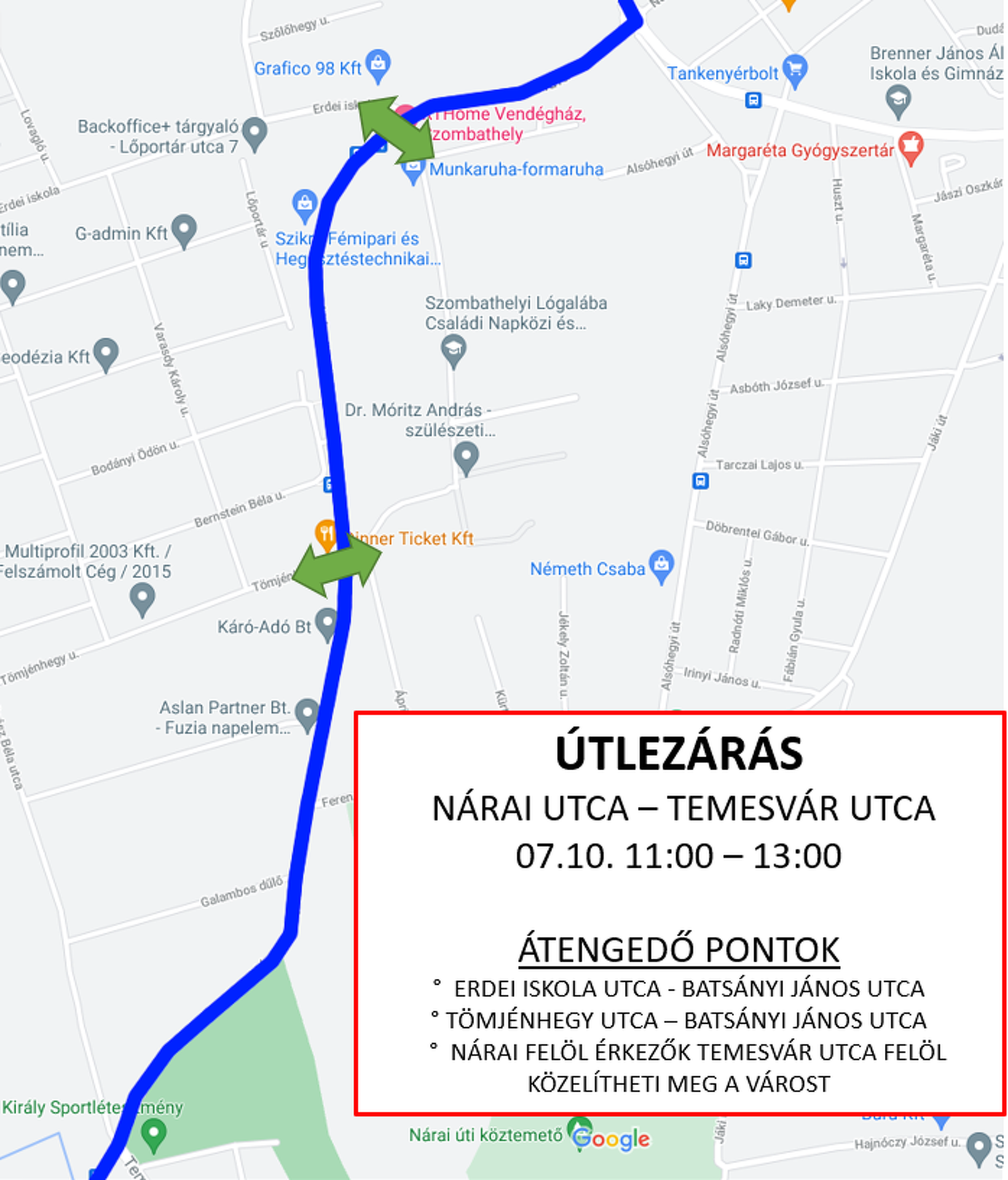 Útlezárások, elterelések a Vasi Vasember miatt