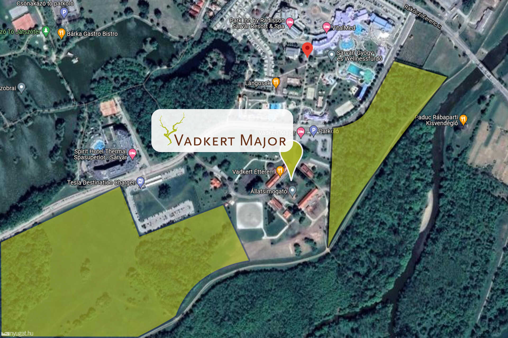 Vadkert Major és környéki erdők térképen