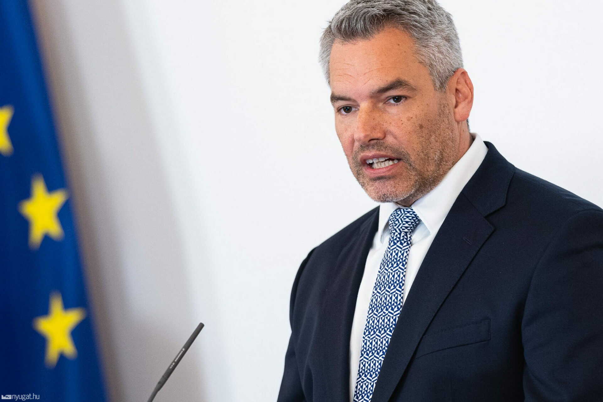 Karl Nehammer osztrák kancellár. 