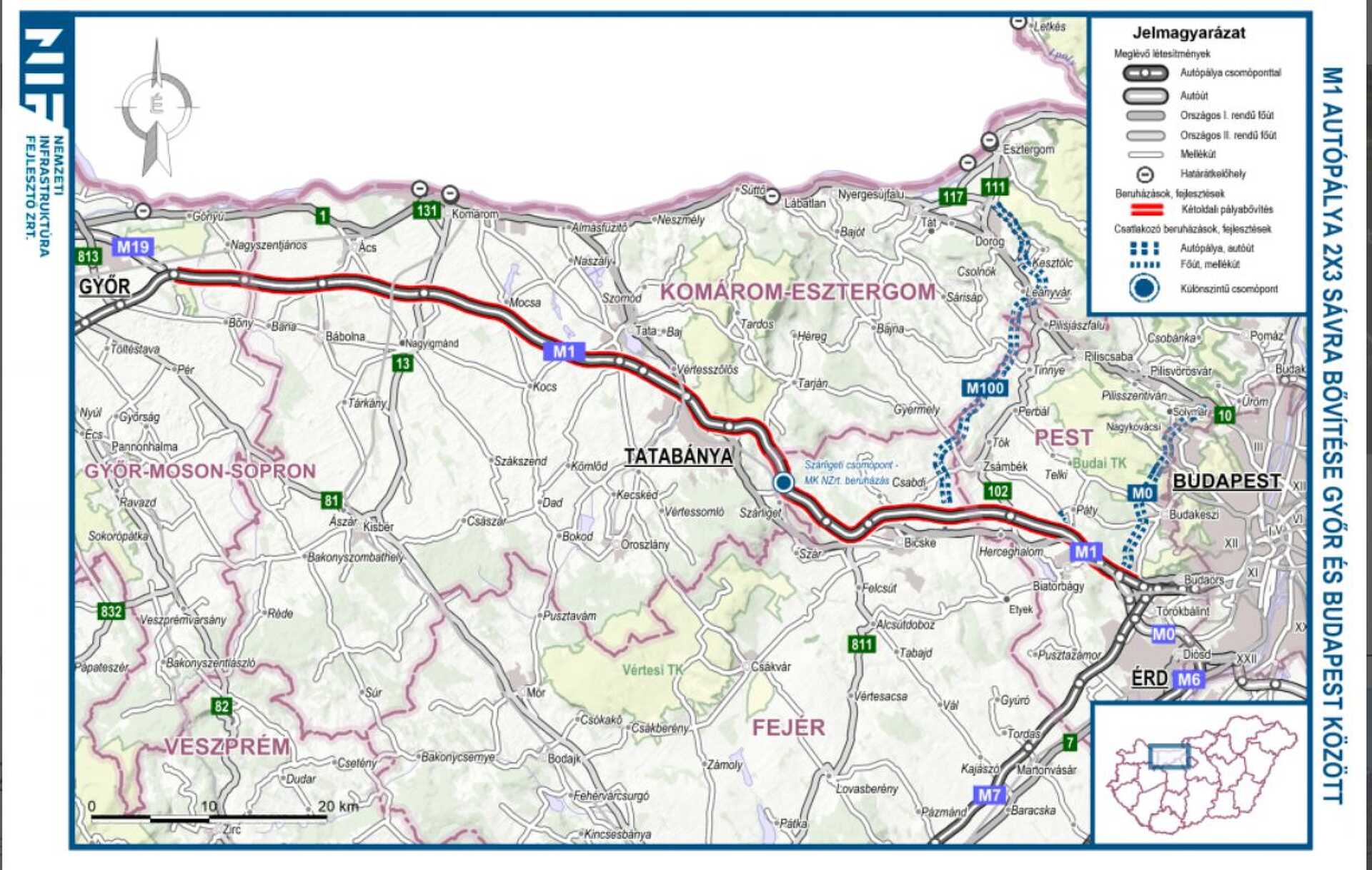 Az M1-es autópálya felújítási terve
