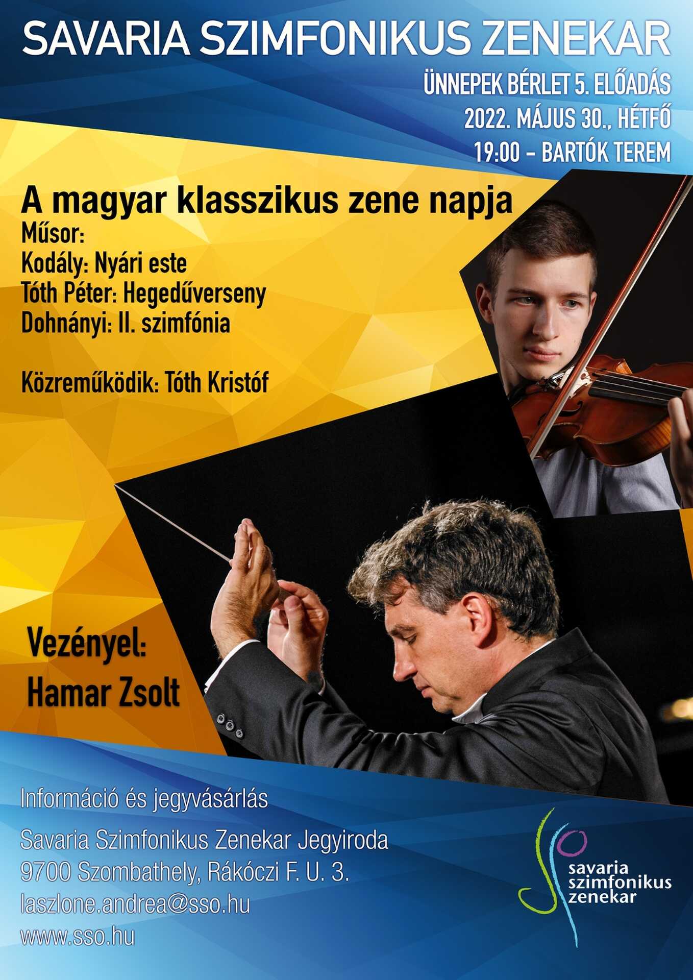 Ősbemutatóval ünnepli a magyar klasszikus zene napját a Savaria Szimfonikus Zenekar