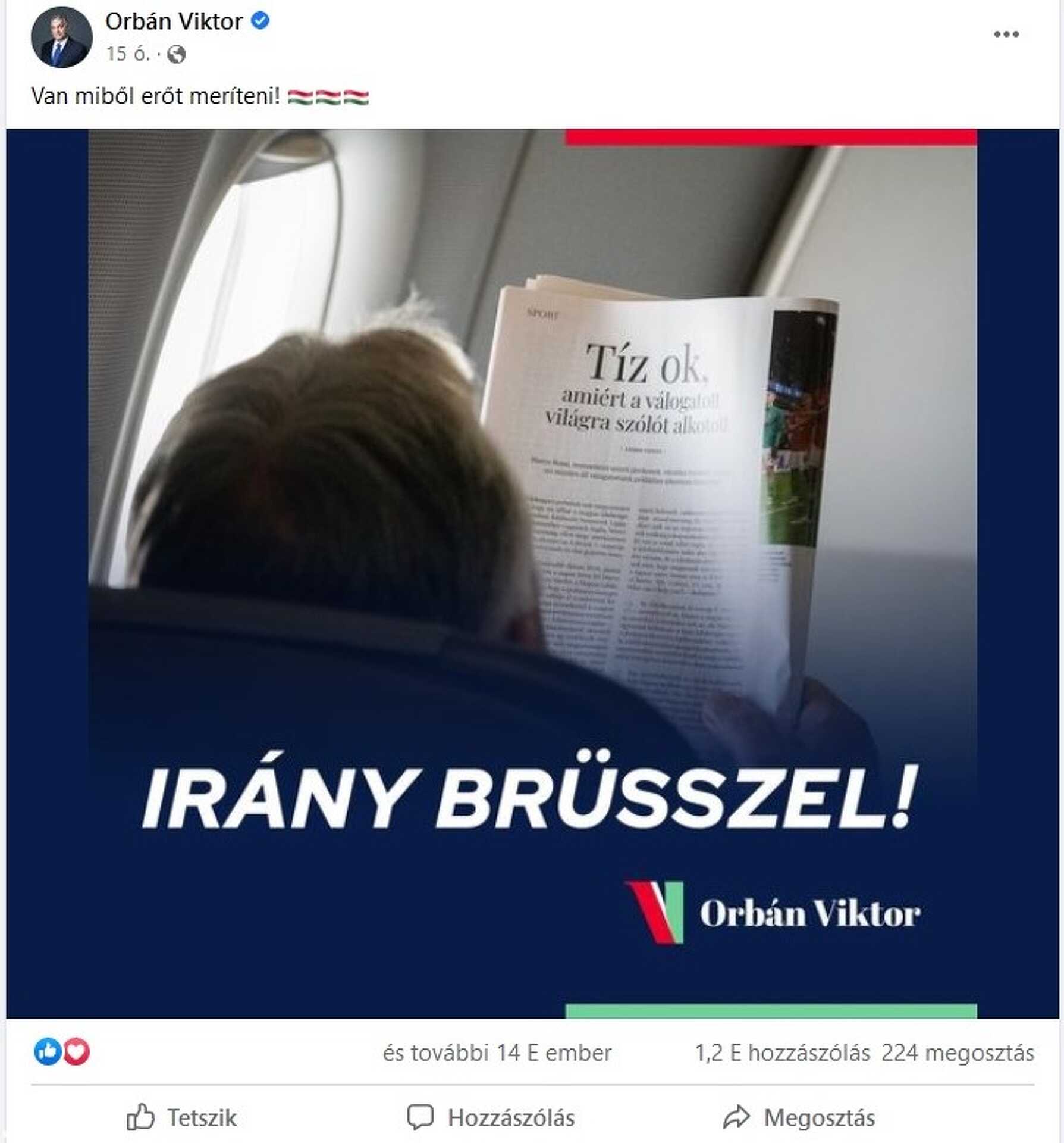 Orbán Viktor Facebook-posztja