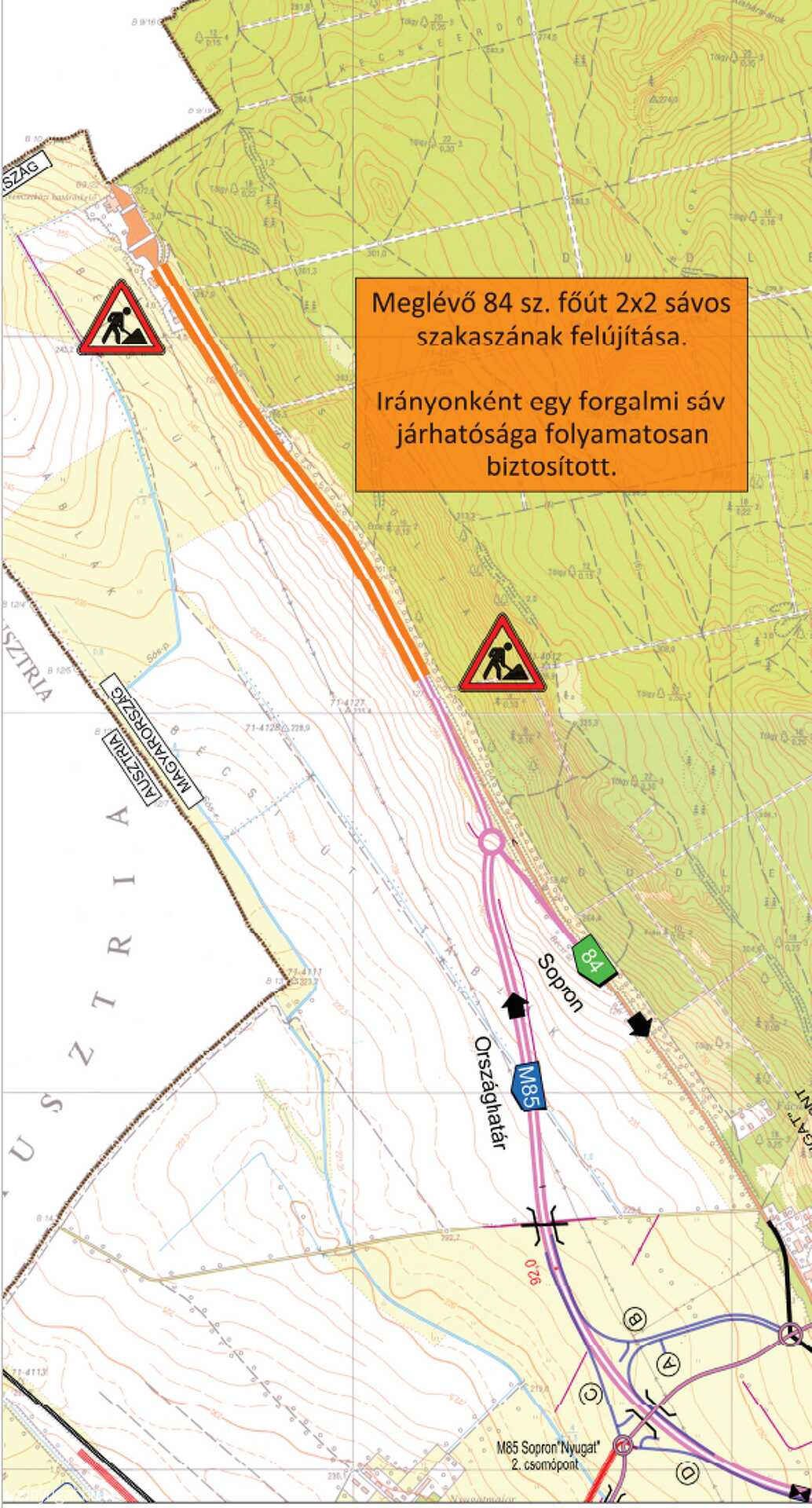 A tervezett munkavégzés terelési ütemenként maximum 1-1 hónapot vesz igénybe.