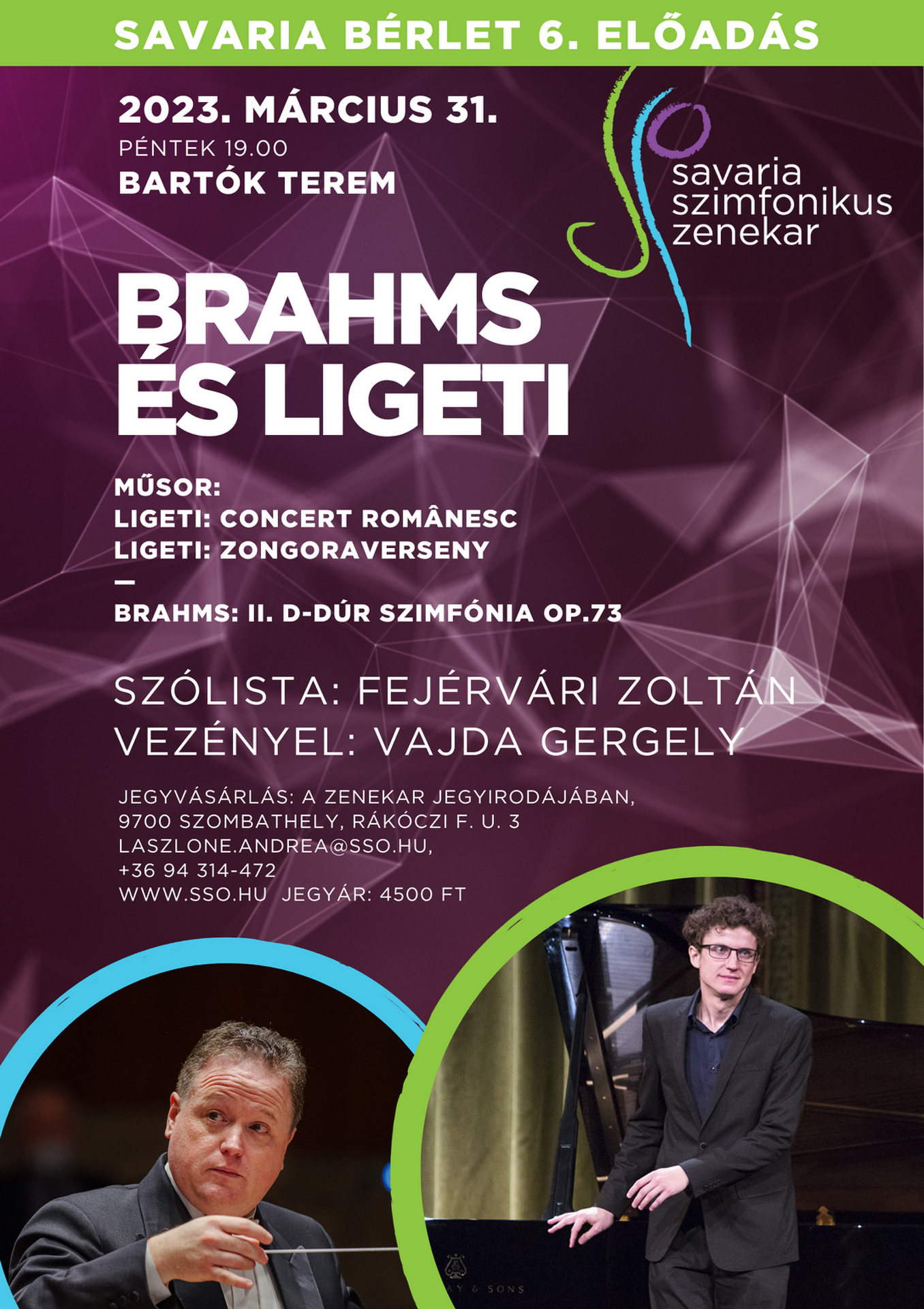 Brahmsszal és Ligetivel tér vissza a Bartók Terembe a Savaria Szimfonikus Zenekar