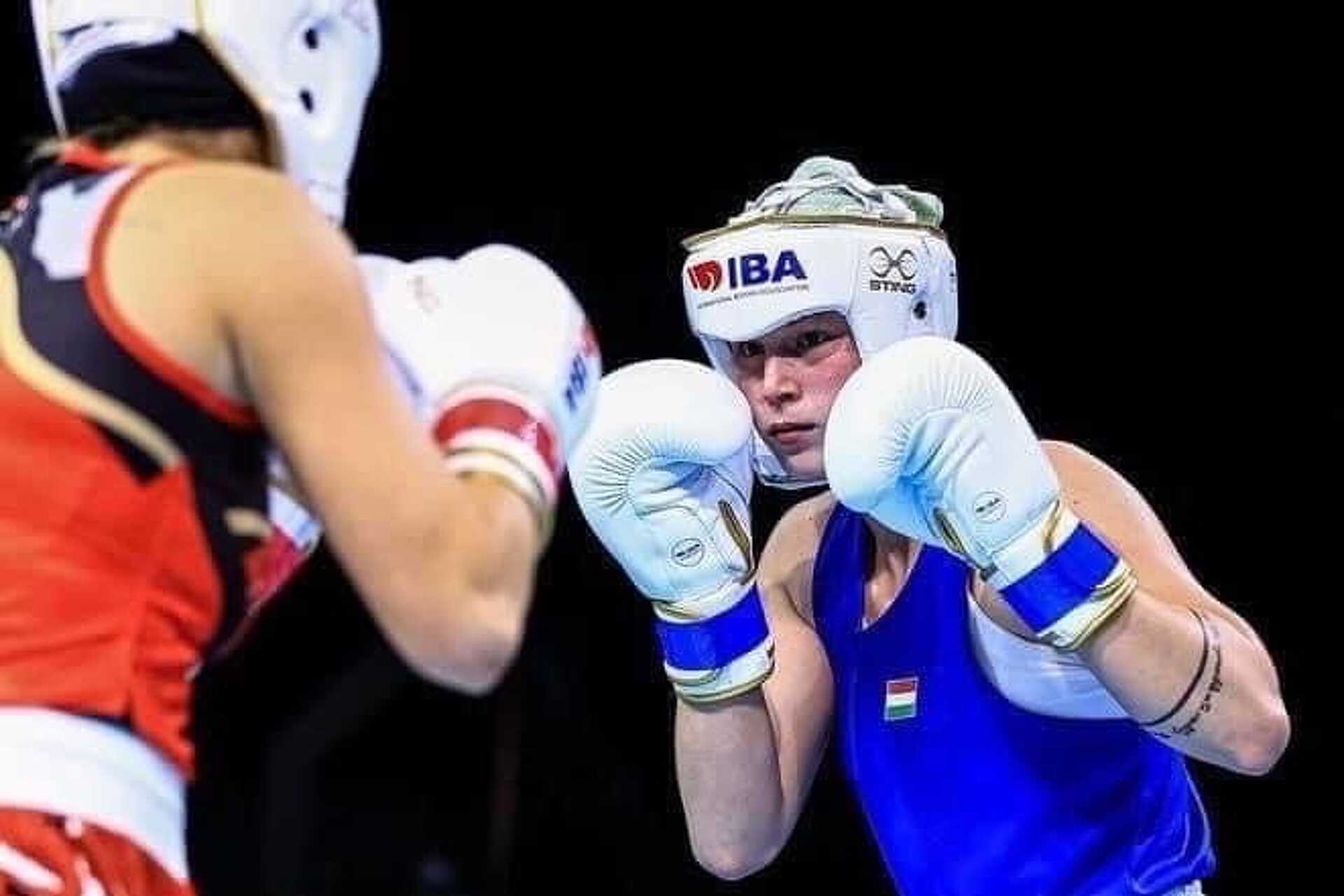 Fitt-Box Ökölvívó Egyesület versenyzője meccs közben