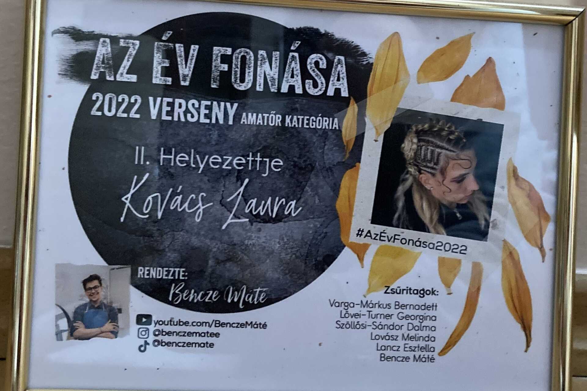 Kovacs Laura - Év fonása díj
