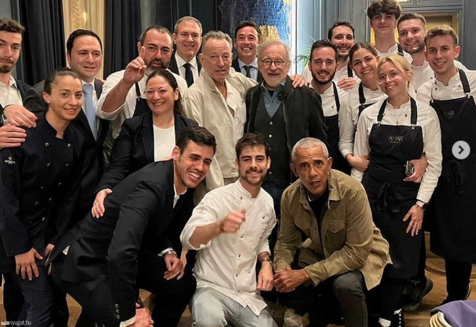 Együtt vacsorázott Barack Obama, Bruce Springsteen és Steven Spielberg