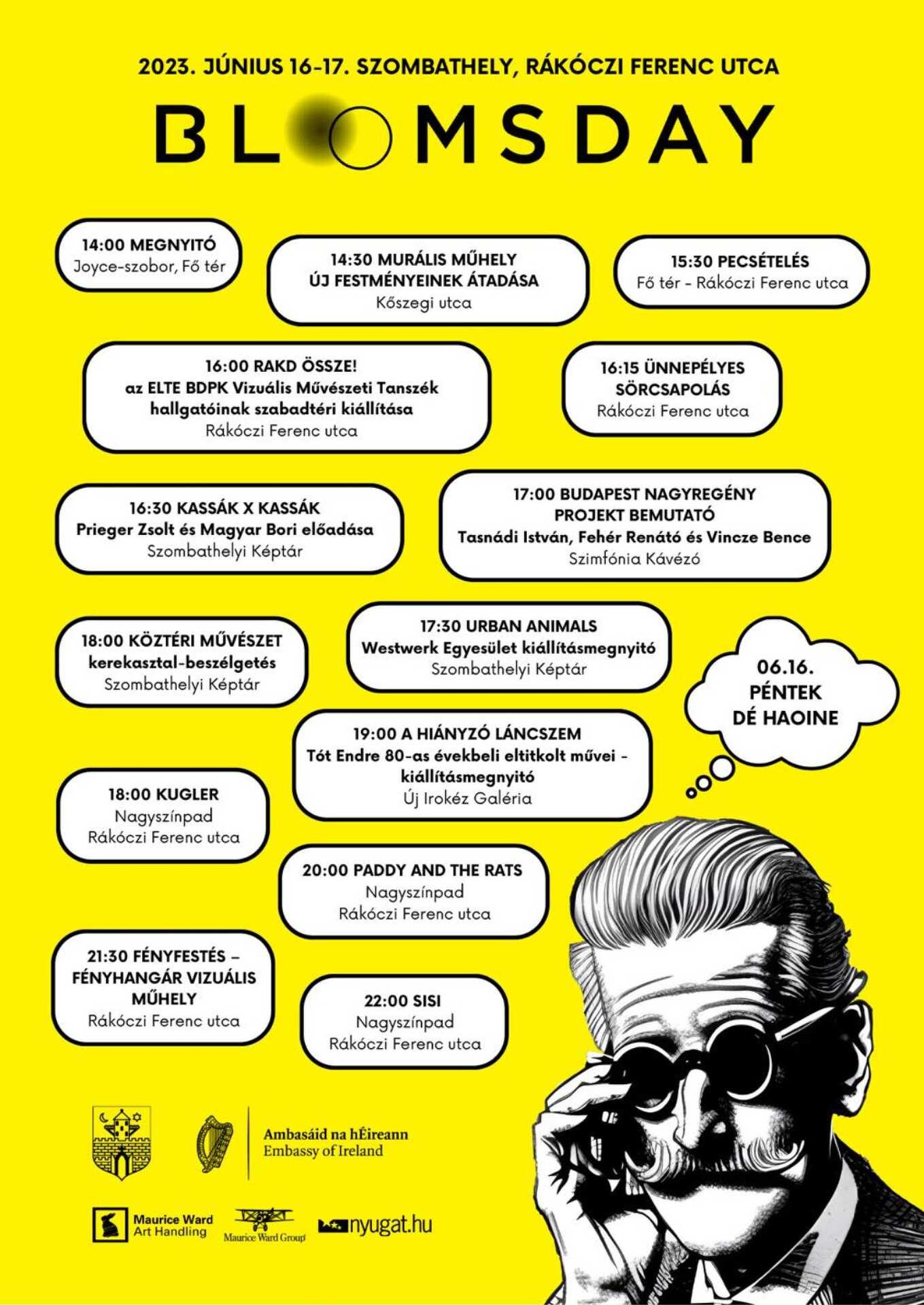 Programajánló a hétvégére Bloomsday, Azahriah és Majka, Répcelaki