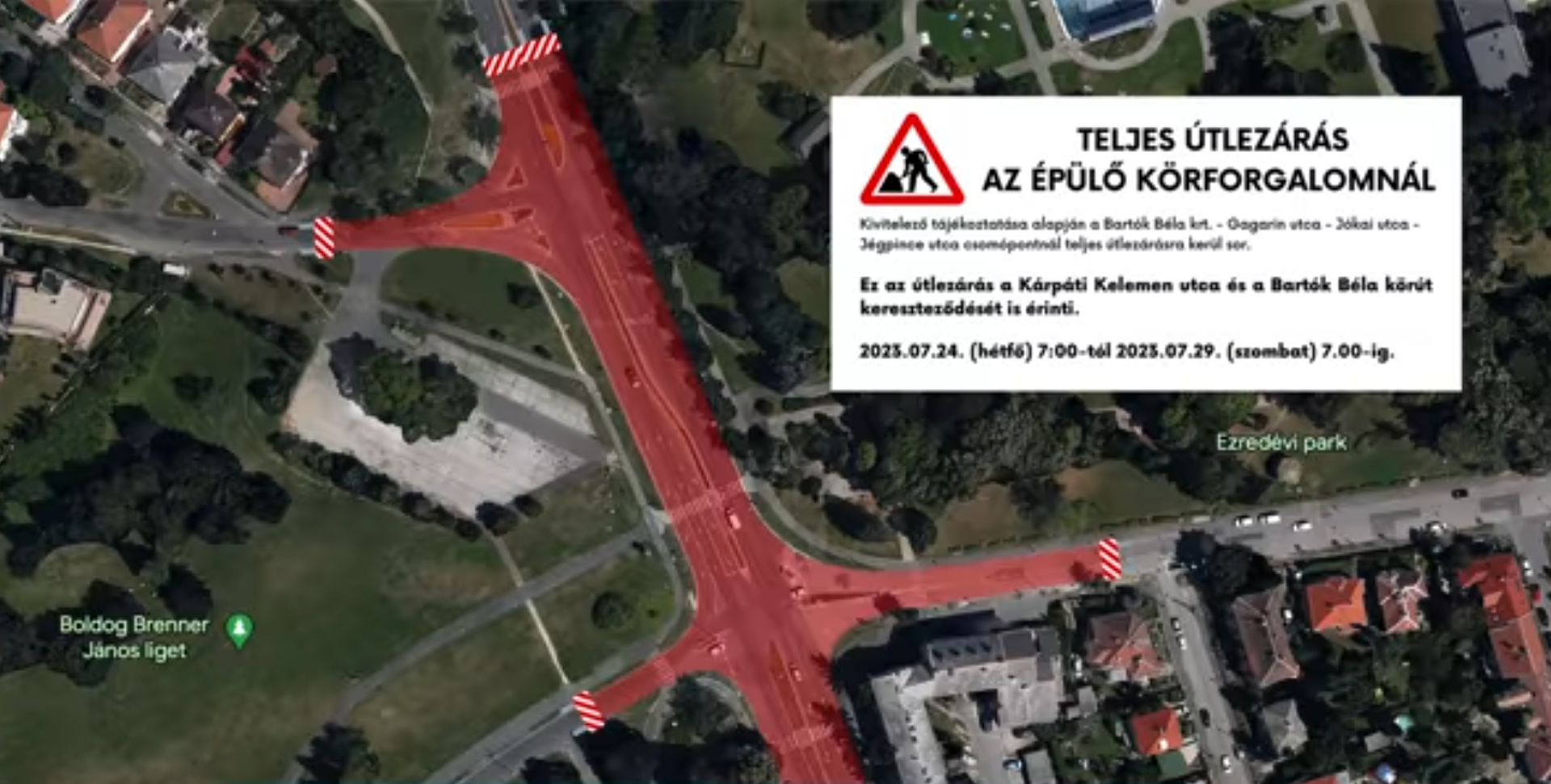 Nemcsak a körforgalmat zárják le a jövő héten
