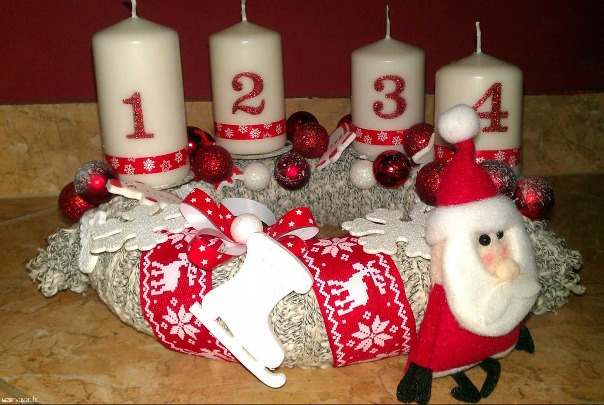 Táncsics Ernőné adventi koszorúja