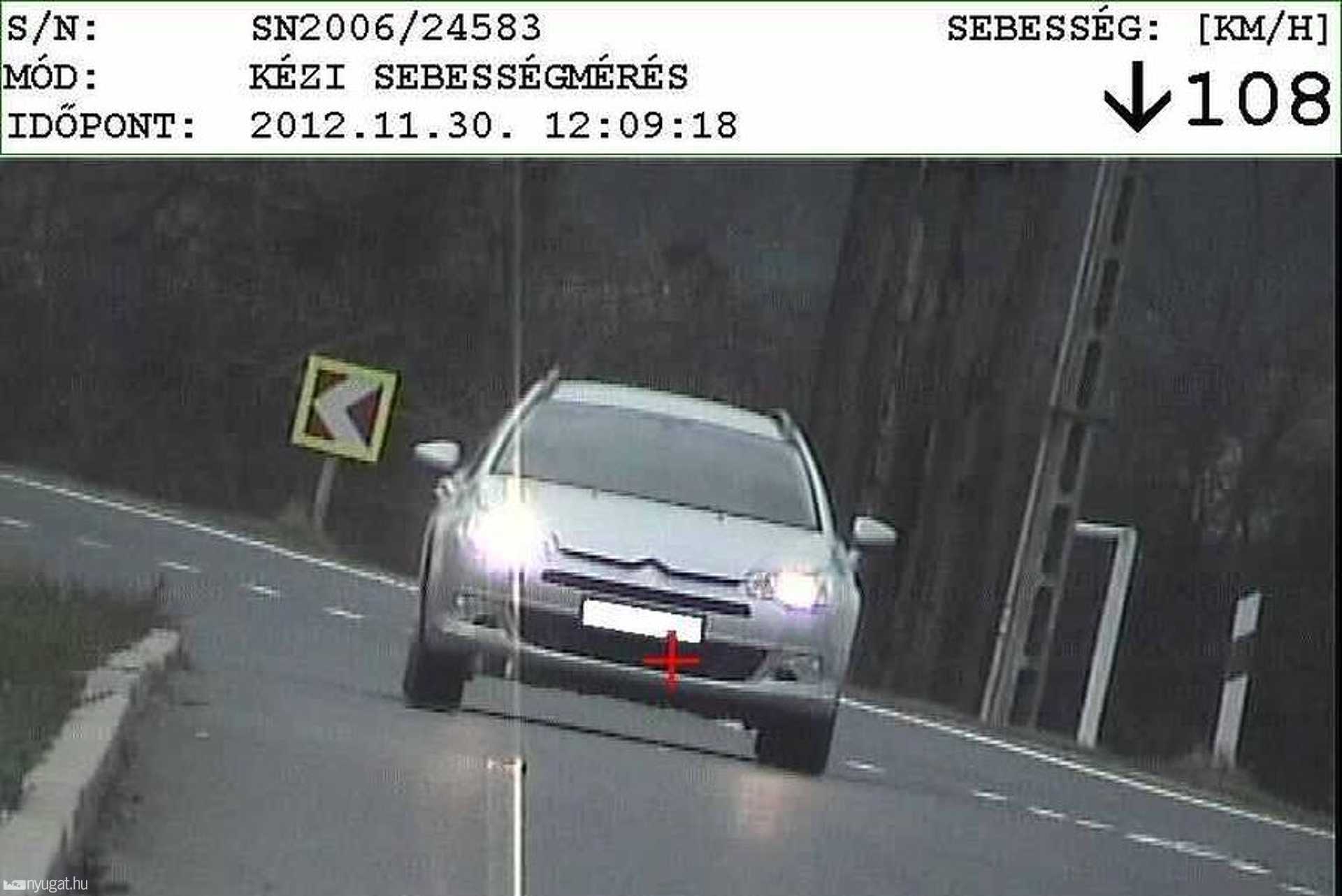 Pósfa belterülete, 108 km/h