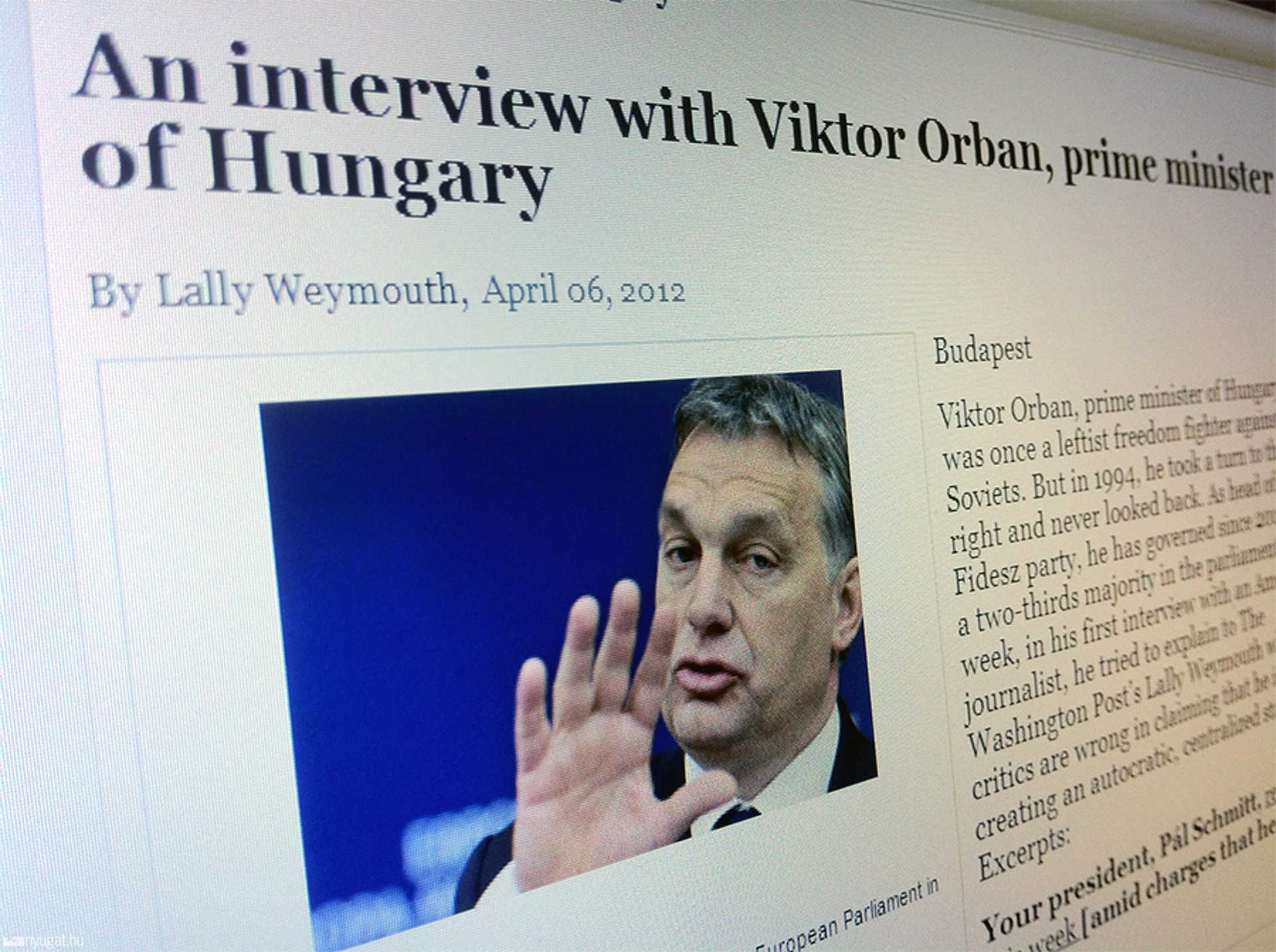 A Washington Post azért megizzasztotta Orbánt - a fotóra kattintva olvasható az interjú