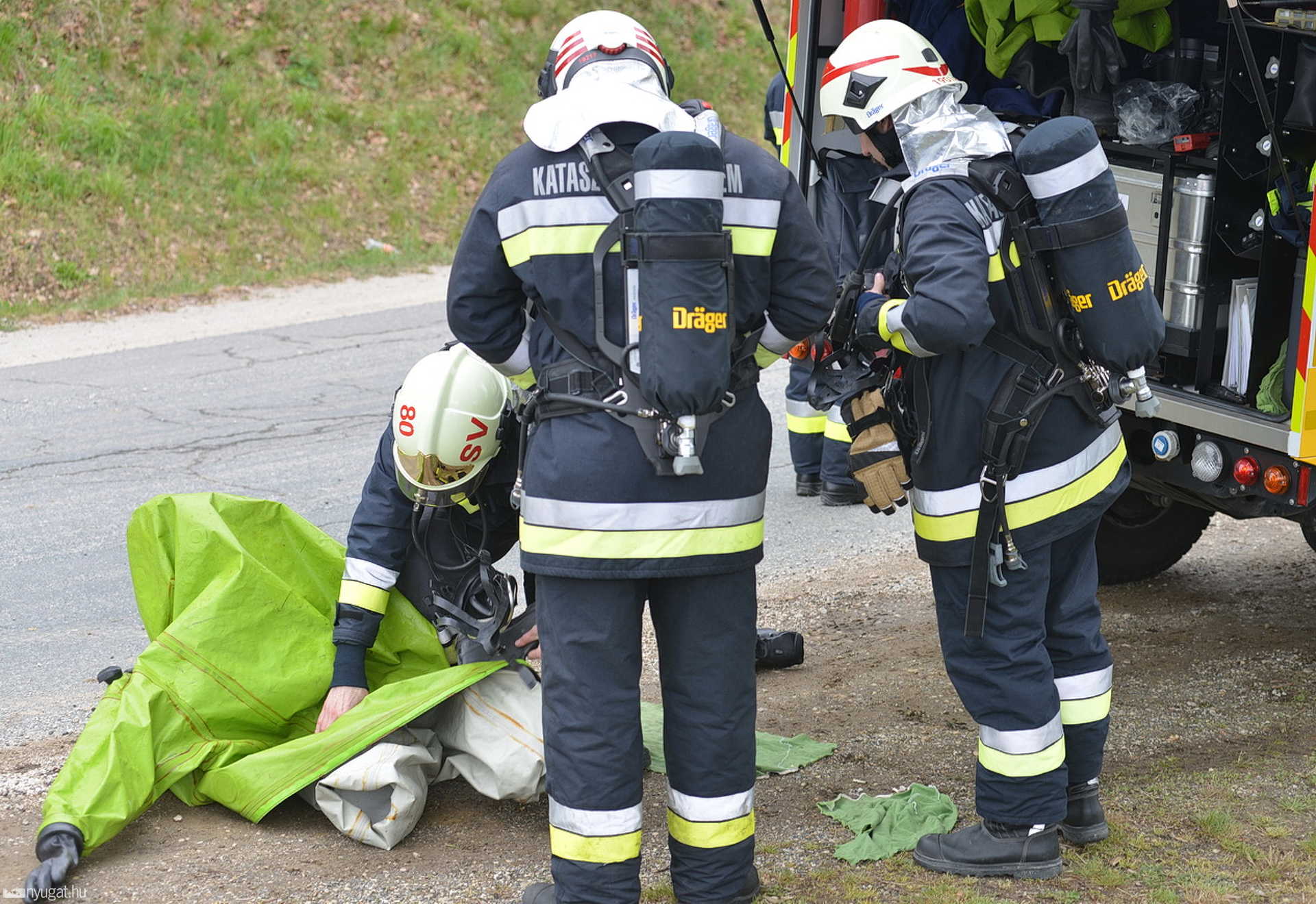 Katasztrófahelyzetet szimuláltak Szakonyfaluban 
