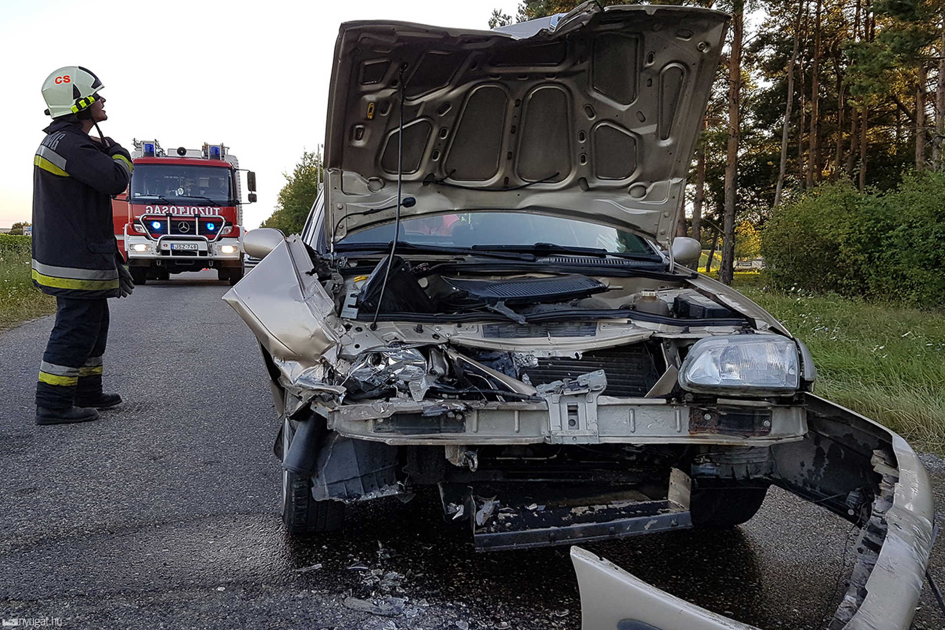 Nyúl miatt történt baleset Bük határában