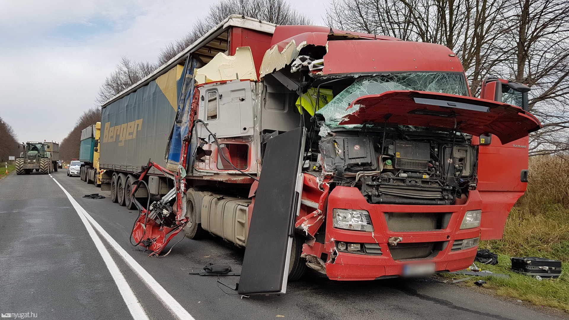 Ráfutásos baleset a 74-es főúton Győrvár közelében