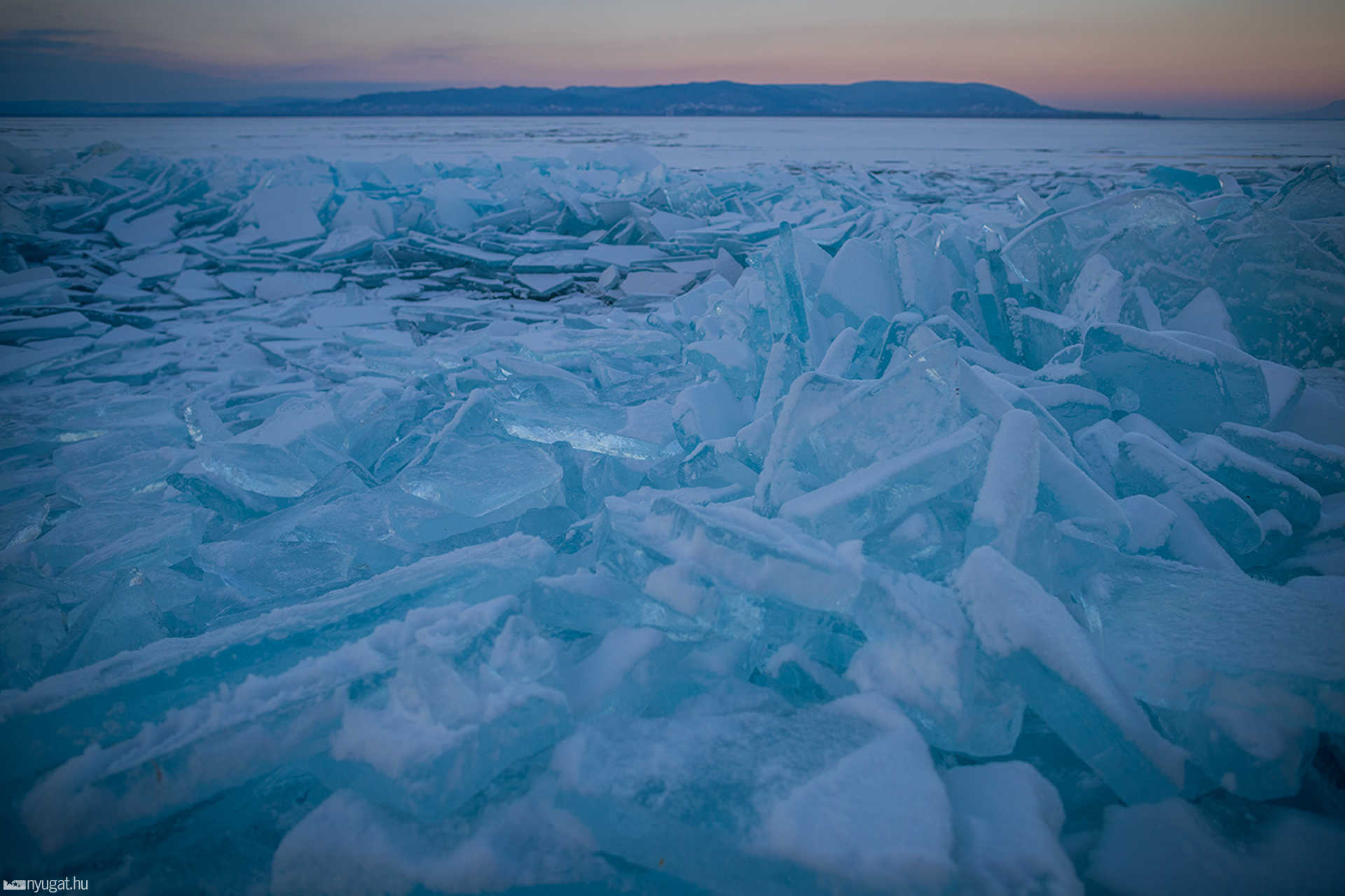 Jégzajlás Balatonberényben
