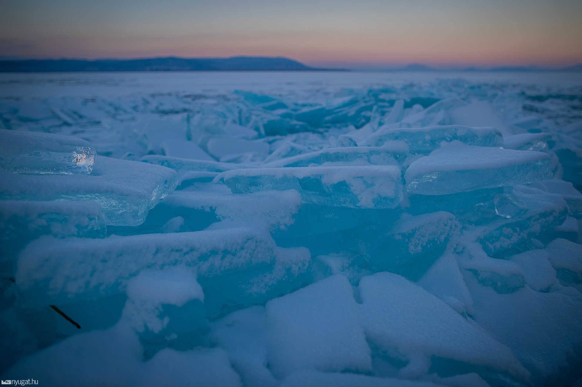 Jégzajlás Balatonberényben