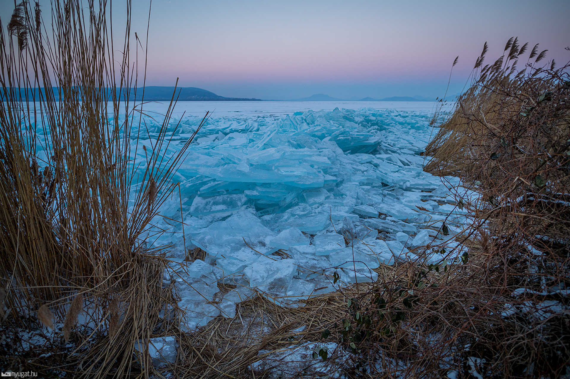 Jégzajlás Balatonberényben