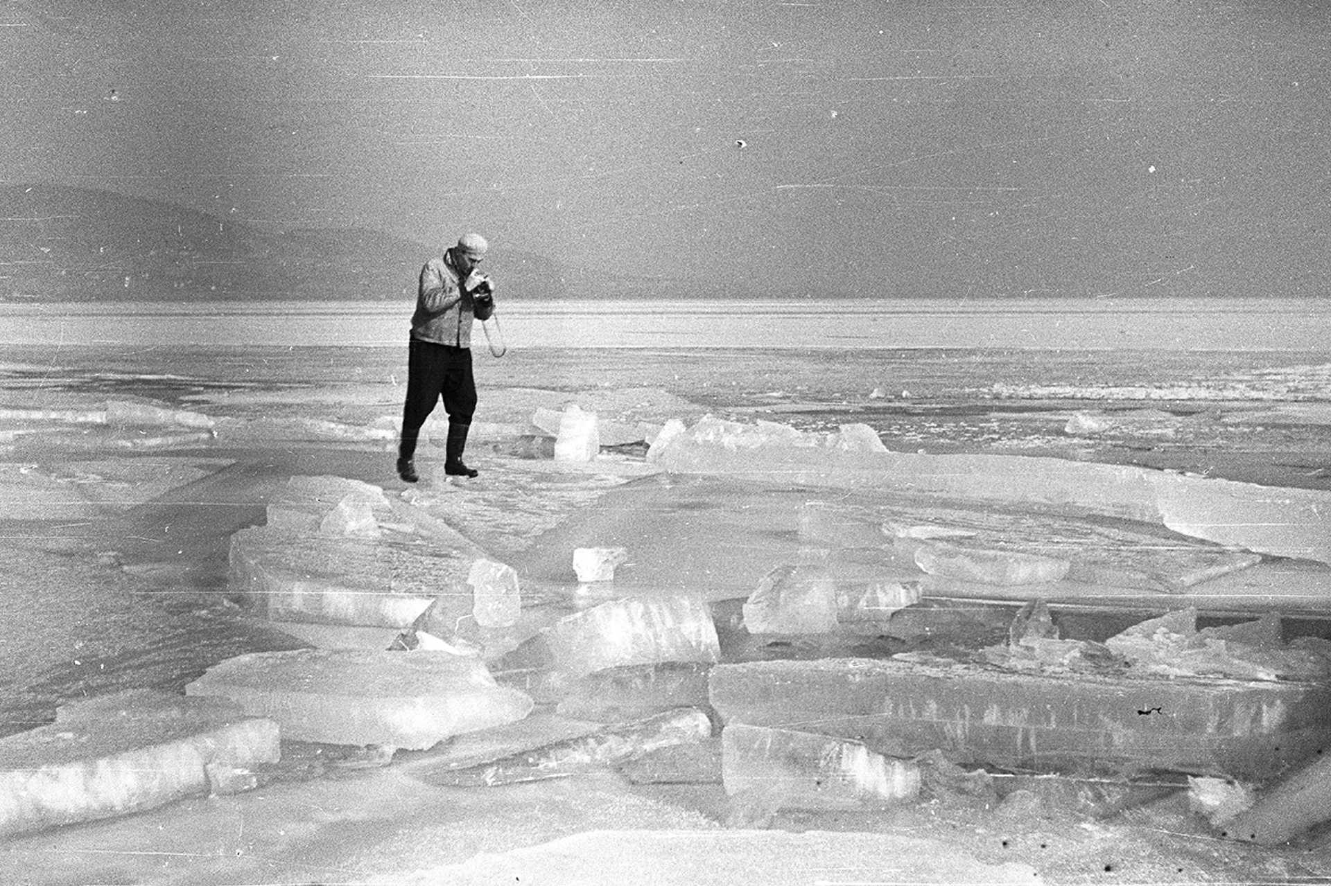 Jégzajlás Badacsonynál, 1959.