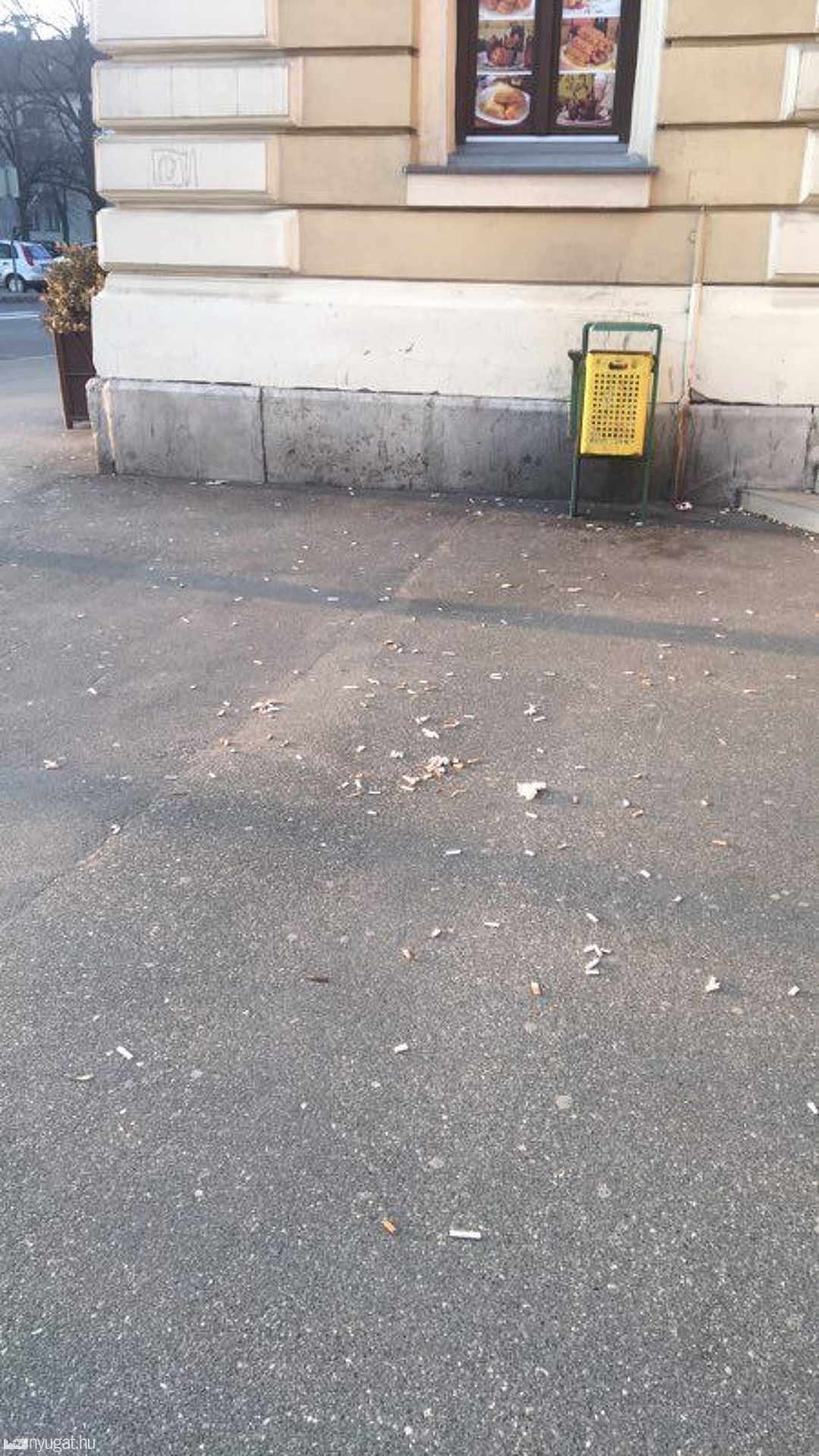 Szemét a szombathelyi pályaudvar körül