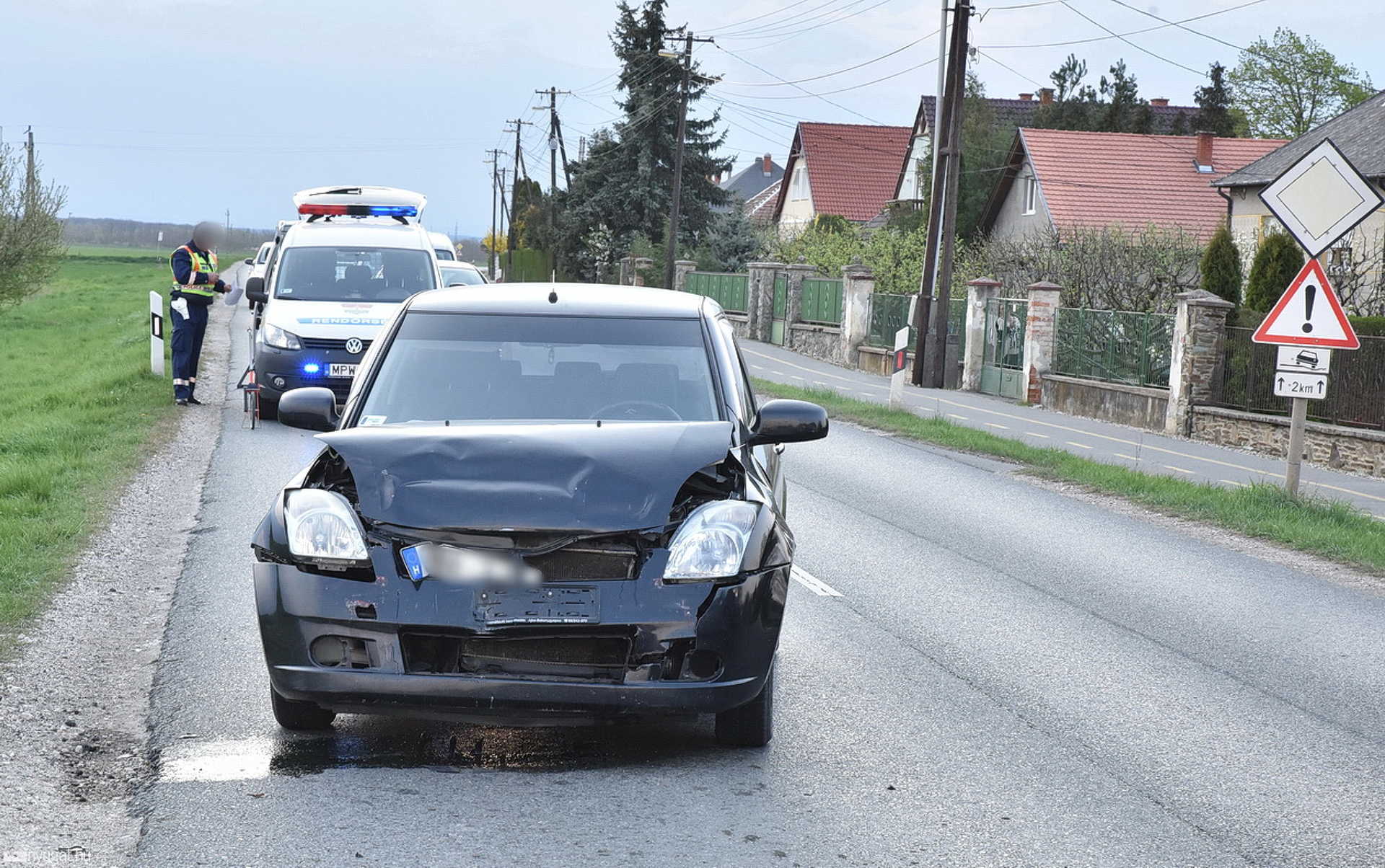 Ráfutásos baleset a 87-es főúton, Táplánszentkeresztnél