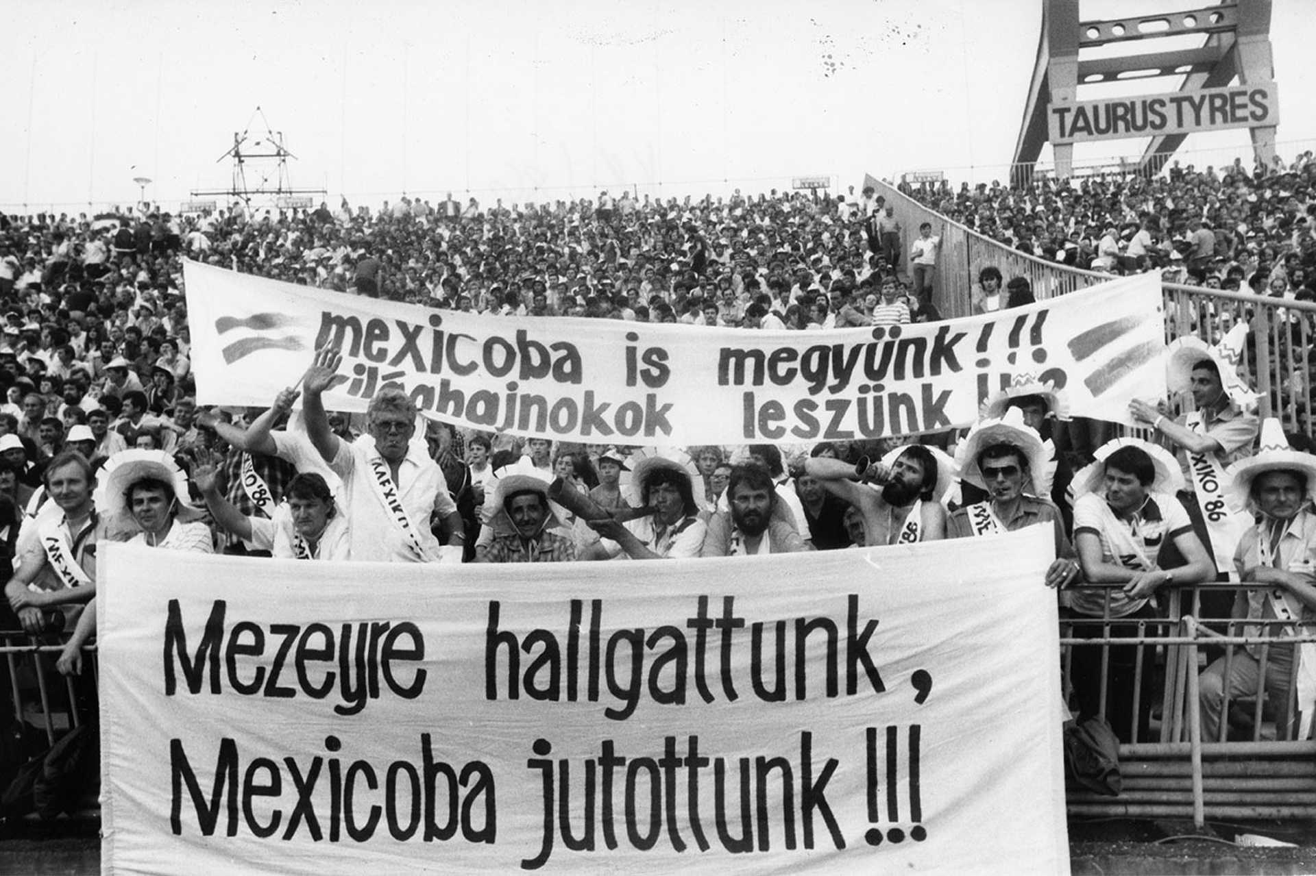 Szurkolói transzparens a Népstadionban, 1986.