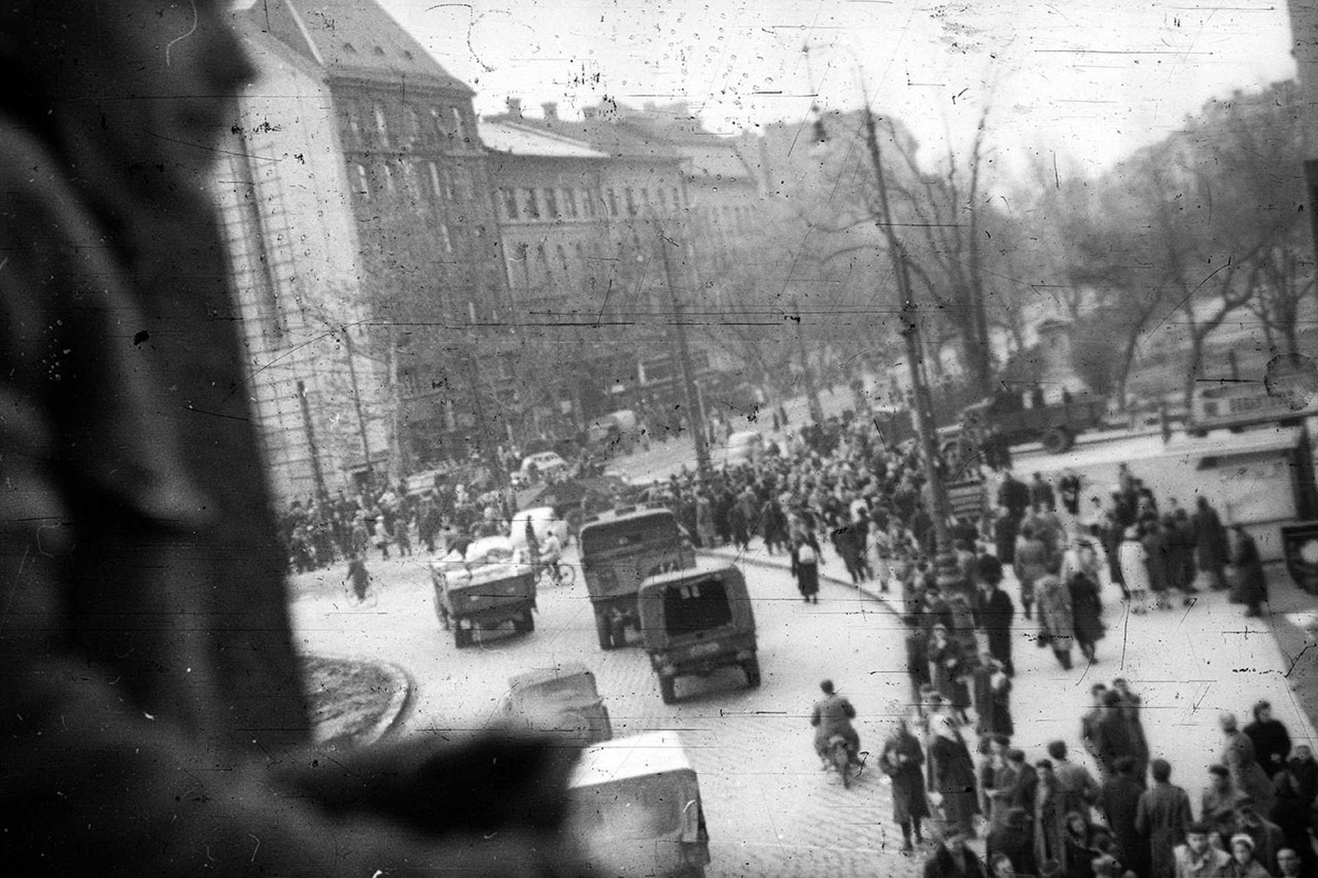 Kálvin tér a Múzeum körút felé nézve, 1956.