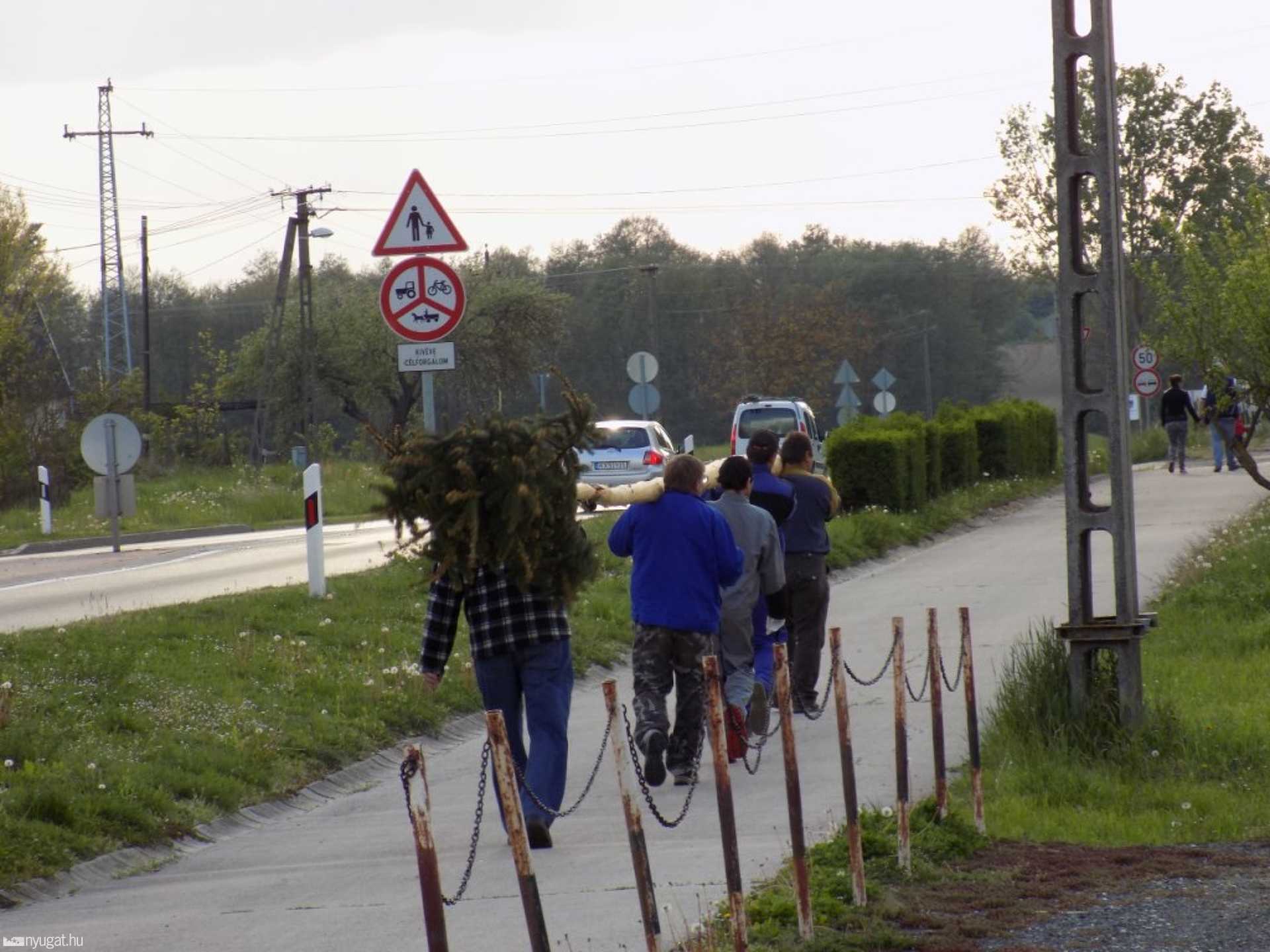 Májusfaállítás Hosszúperesztegen