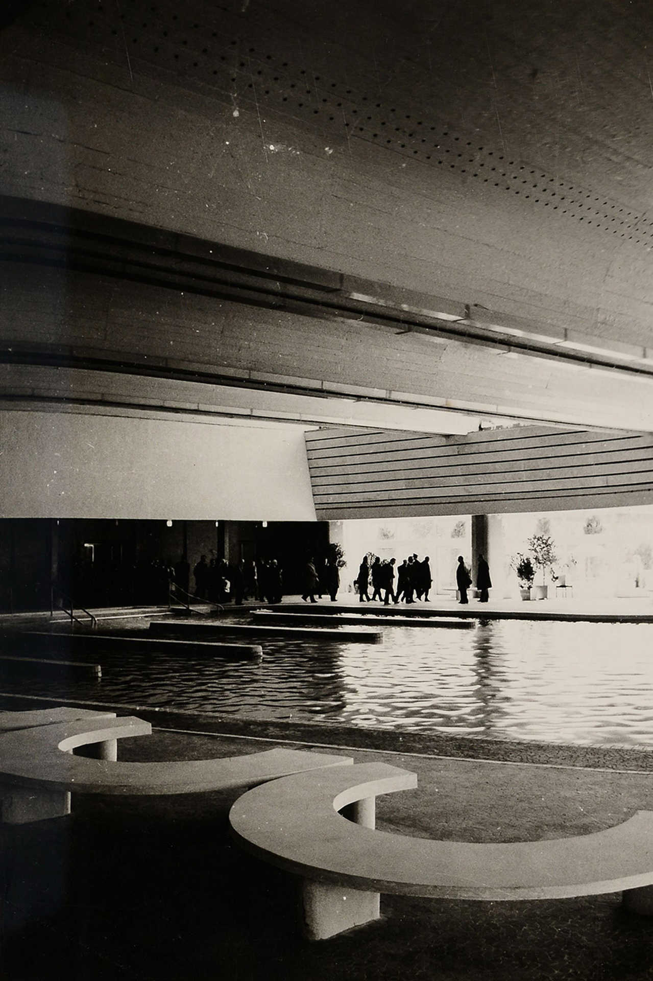 Bük, a termálfürdő fedett uszodája, 1974.