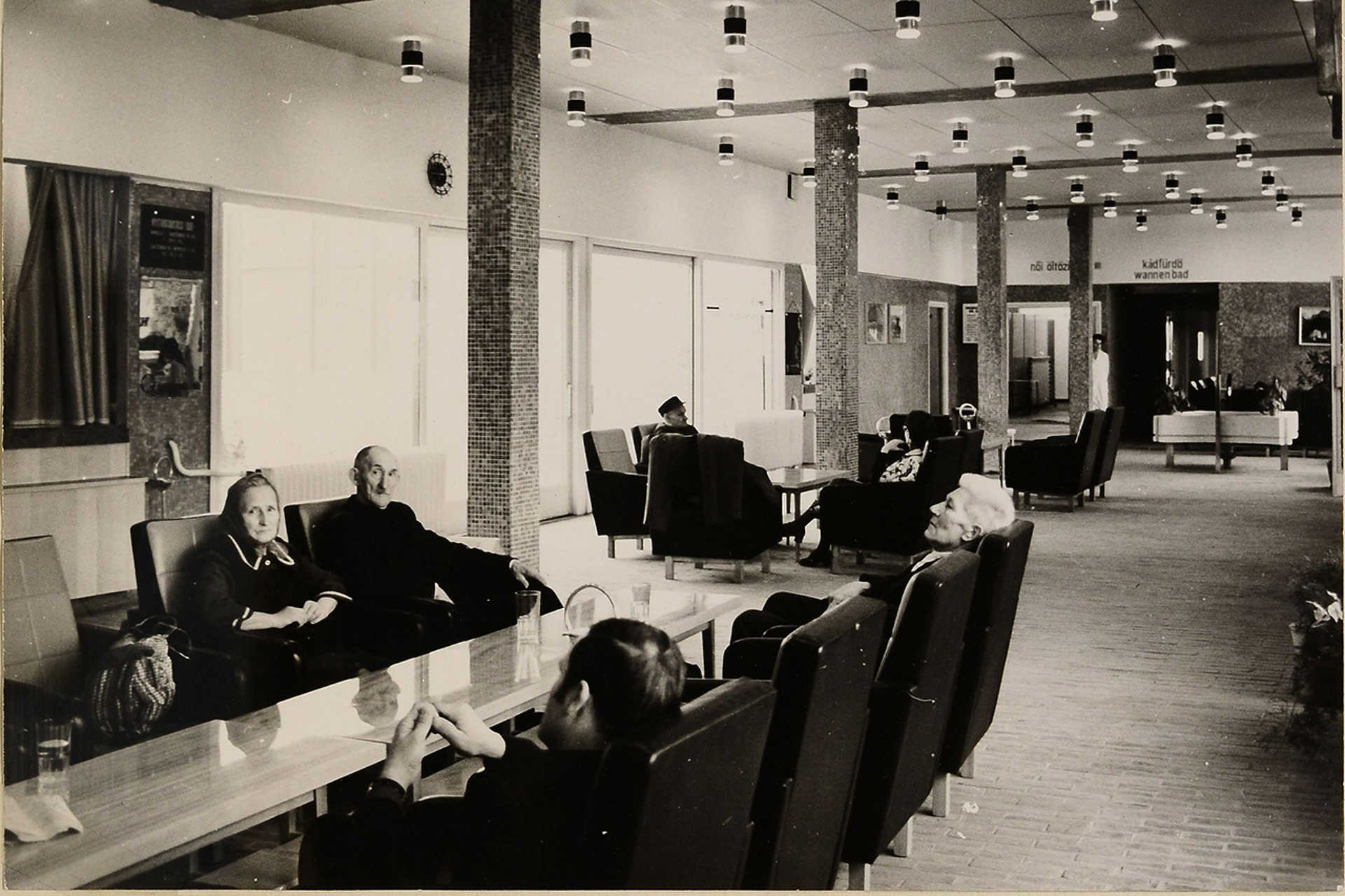 Bük, Termálfürdő előcsarnoka, 1973.