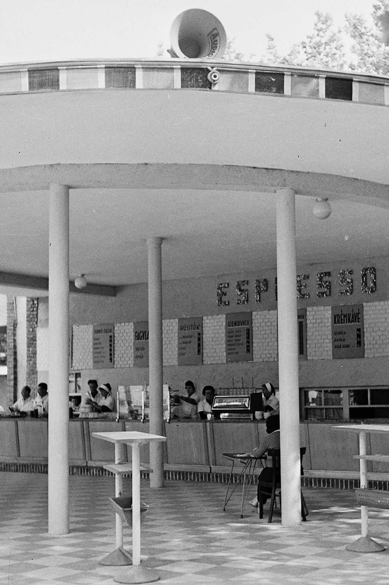 Petőfi sétány, strand, büfé, 1959.