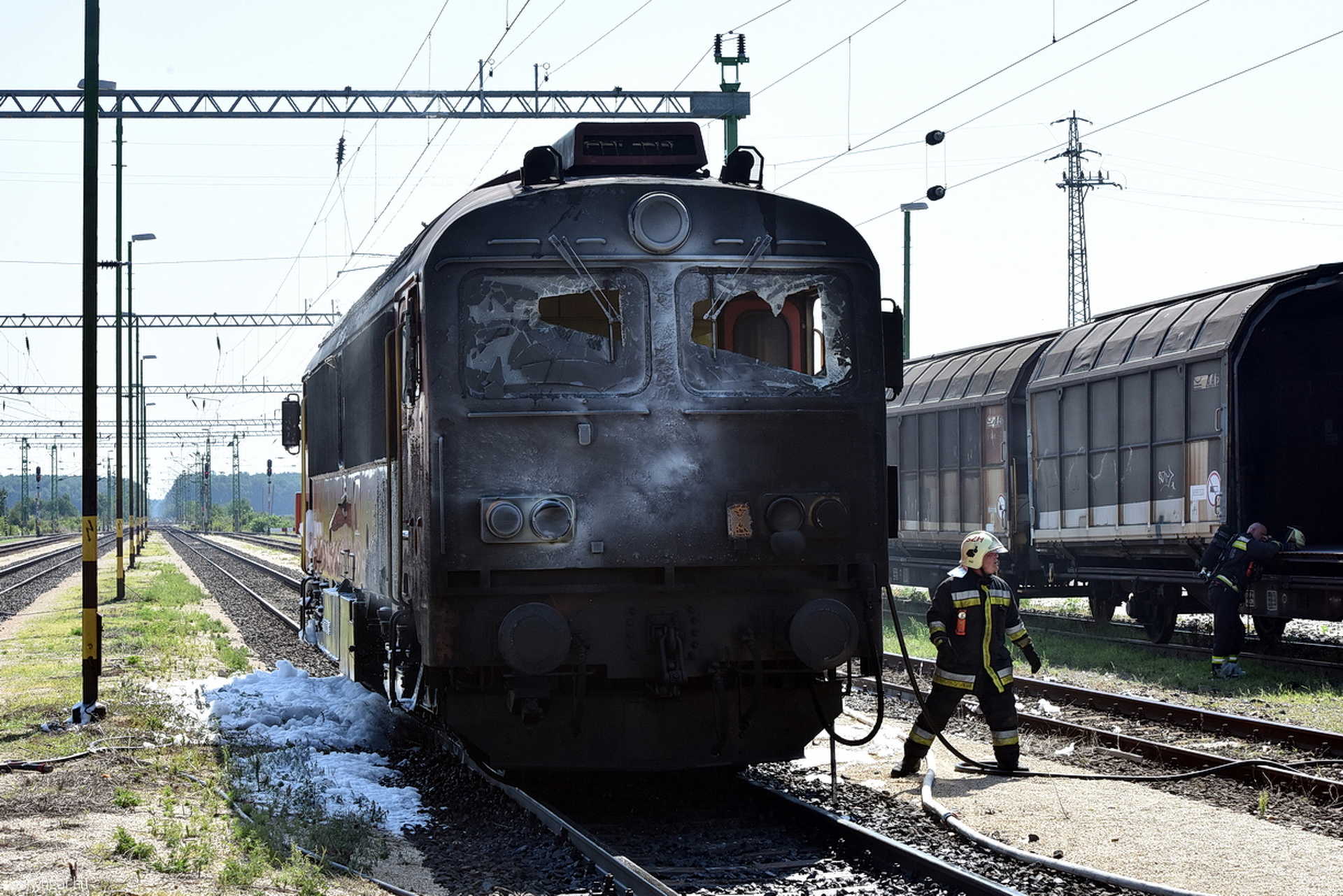 Kiégett egy mozdony Vép közelében