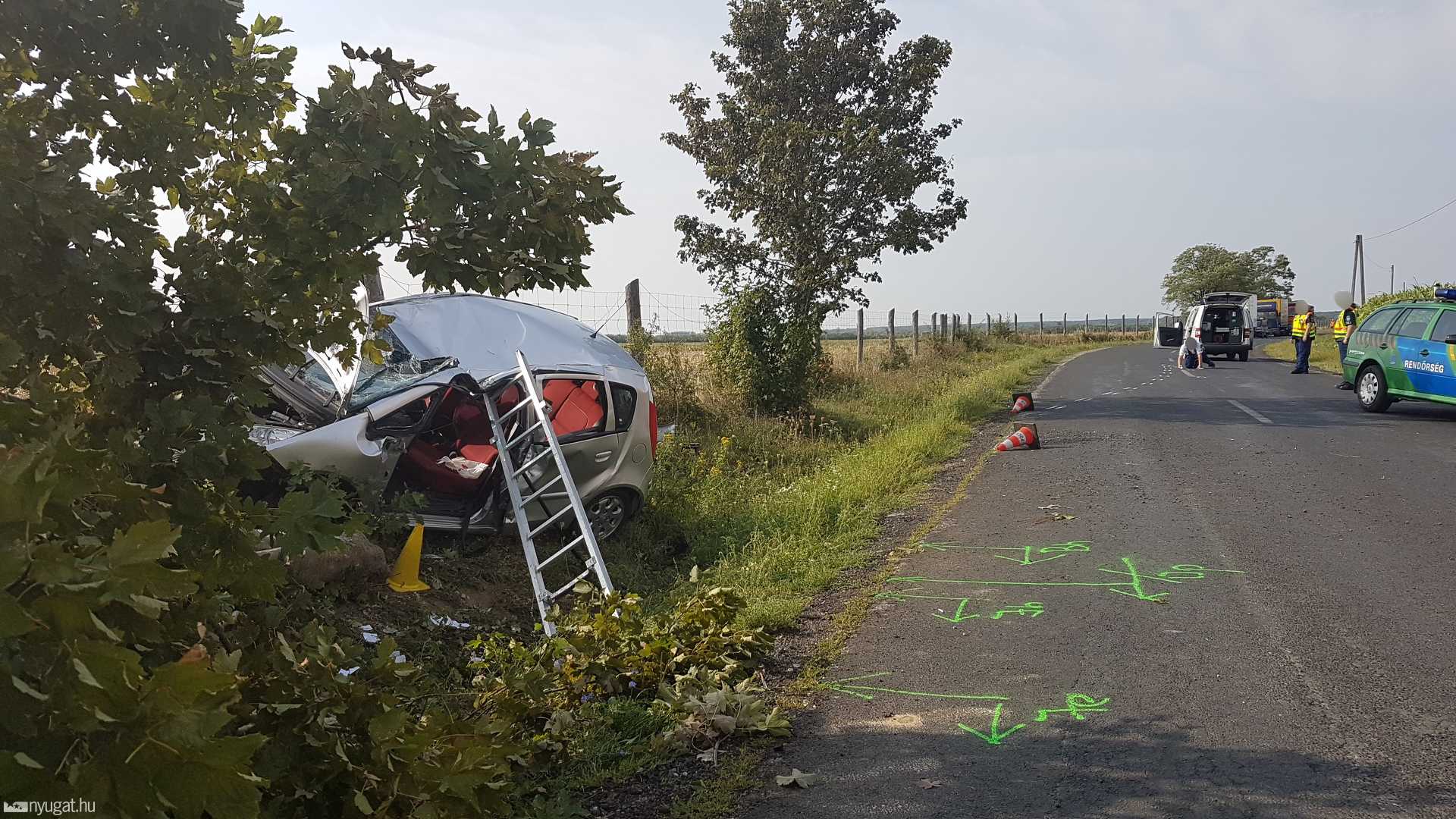 Baleset Ják közelében
