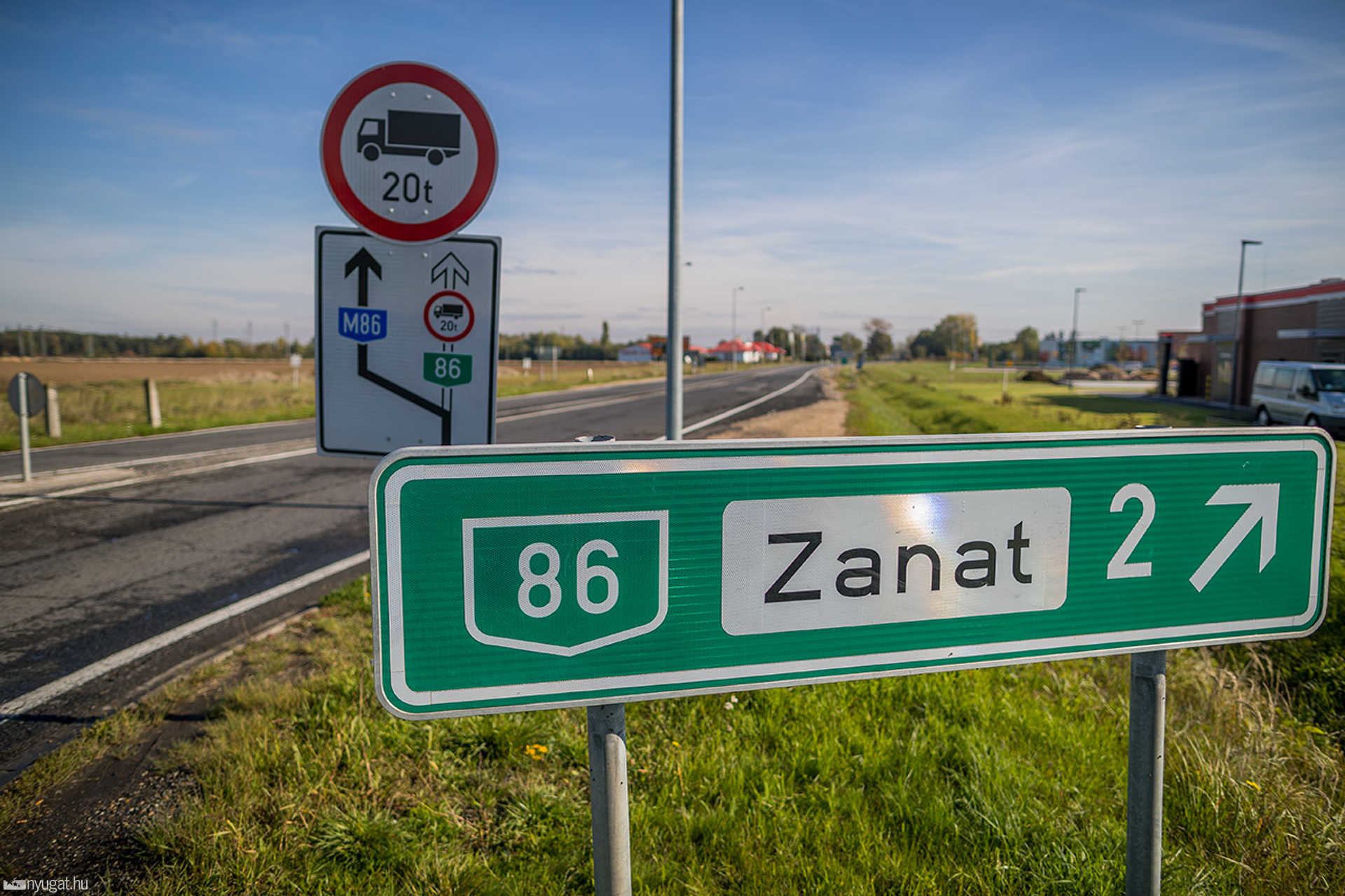 Kerékpárút a Zanati út végén