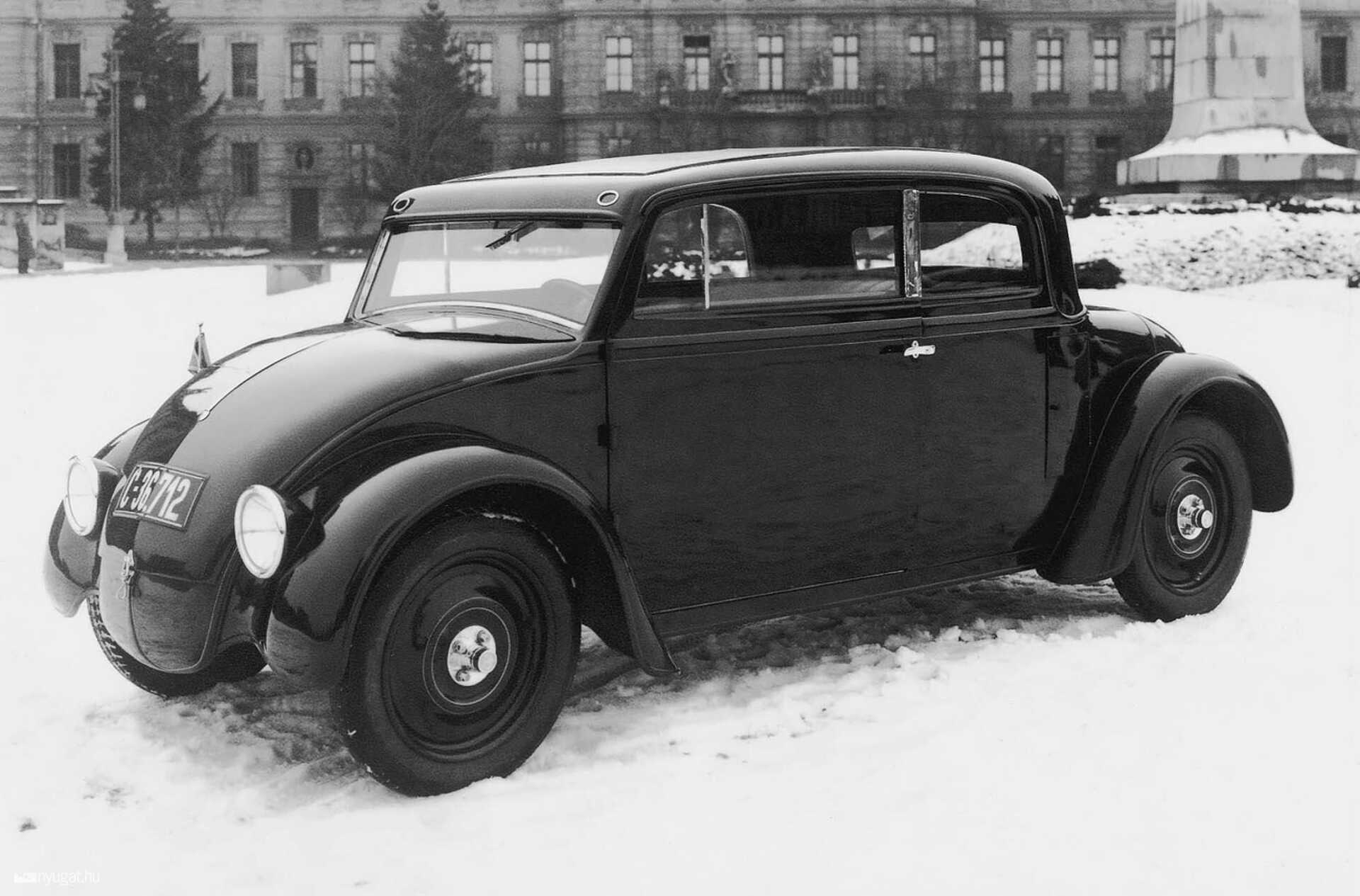 Állítólag erről a Skoda-prototípusról nyúlták a VW bogarat