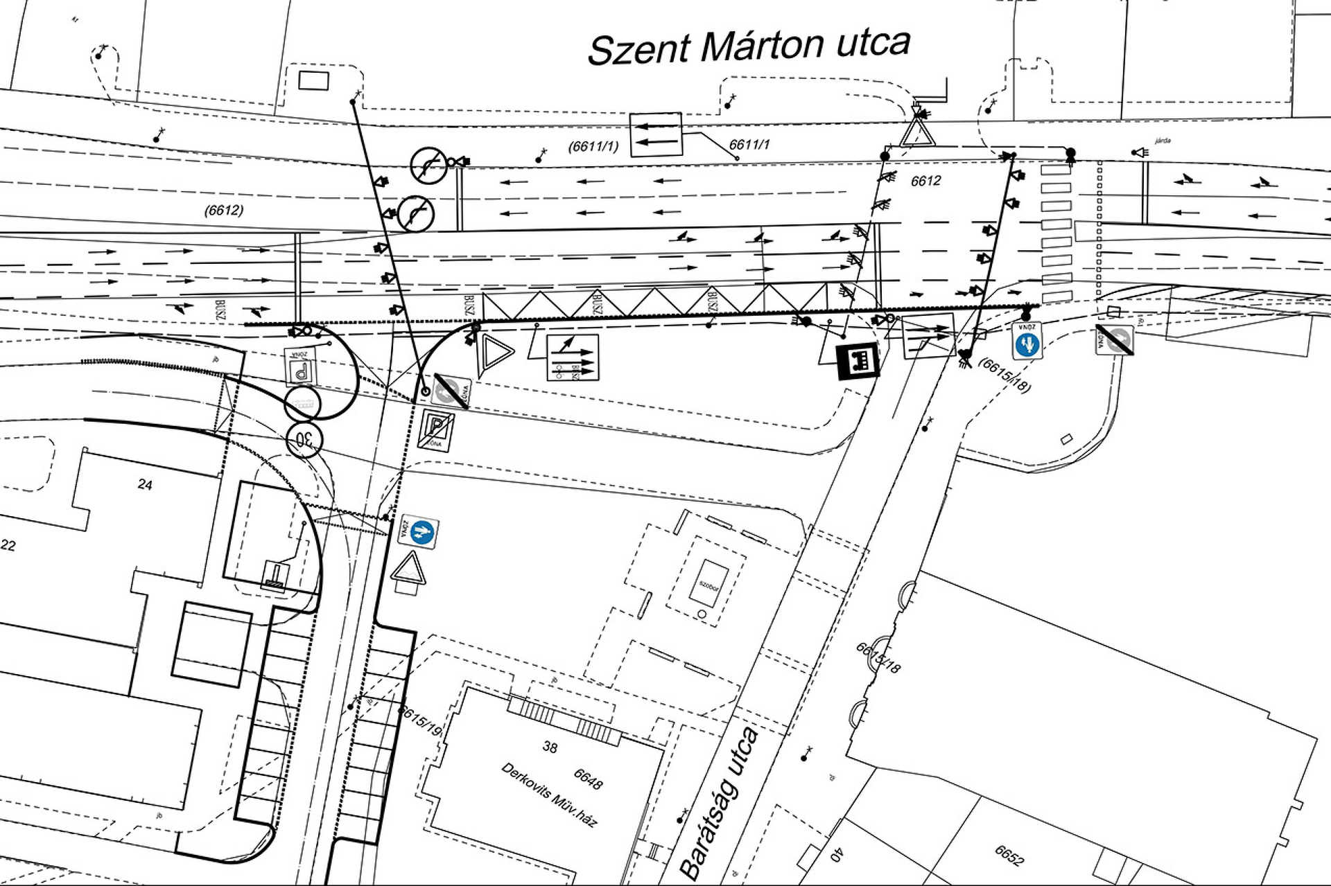 A Szent Márton tér közelekedési koncepciójának terve