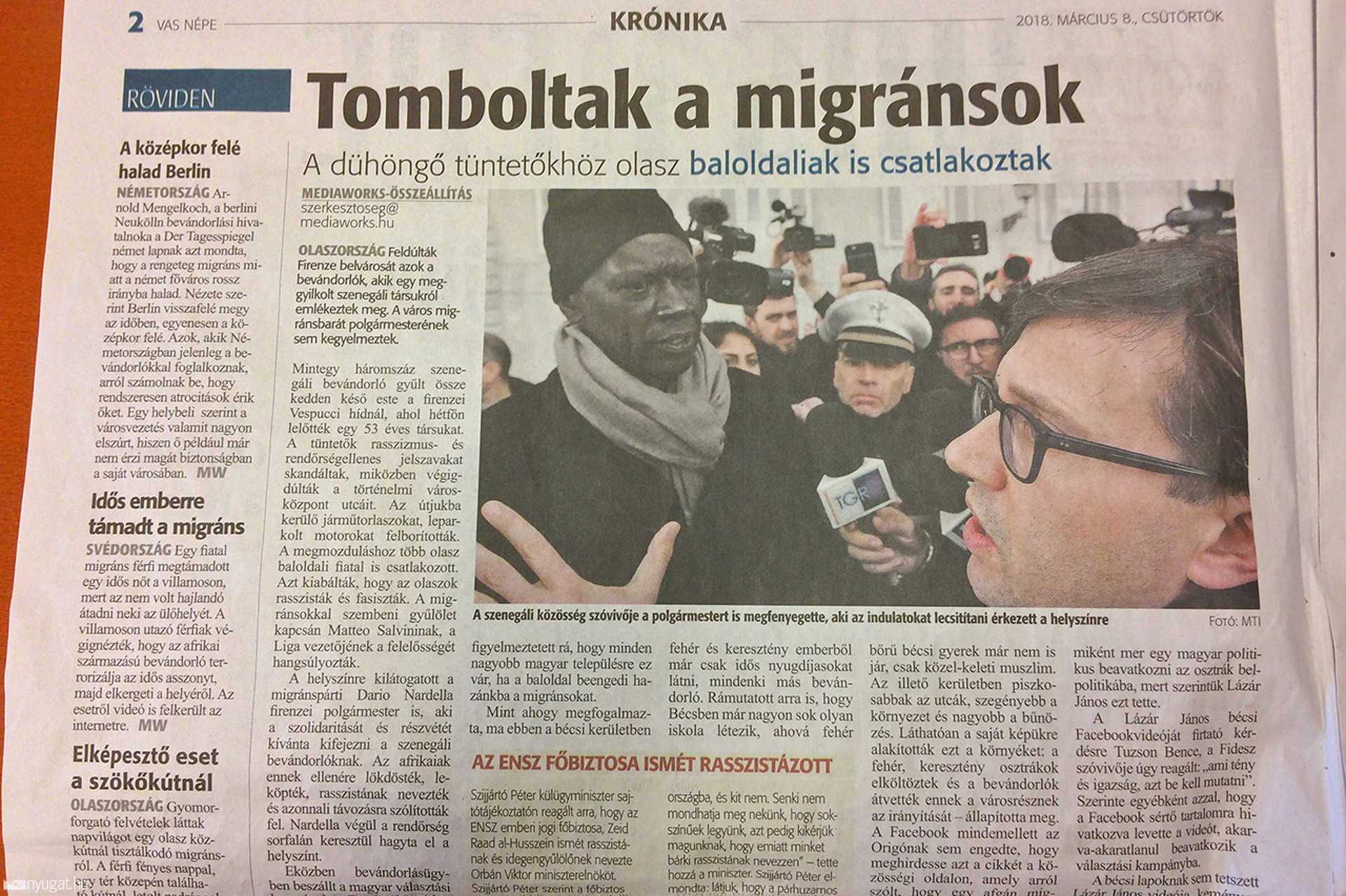 Migráns-hírek a Vas Népében