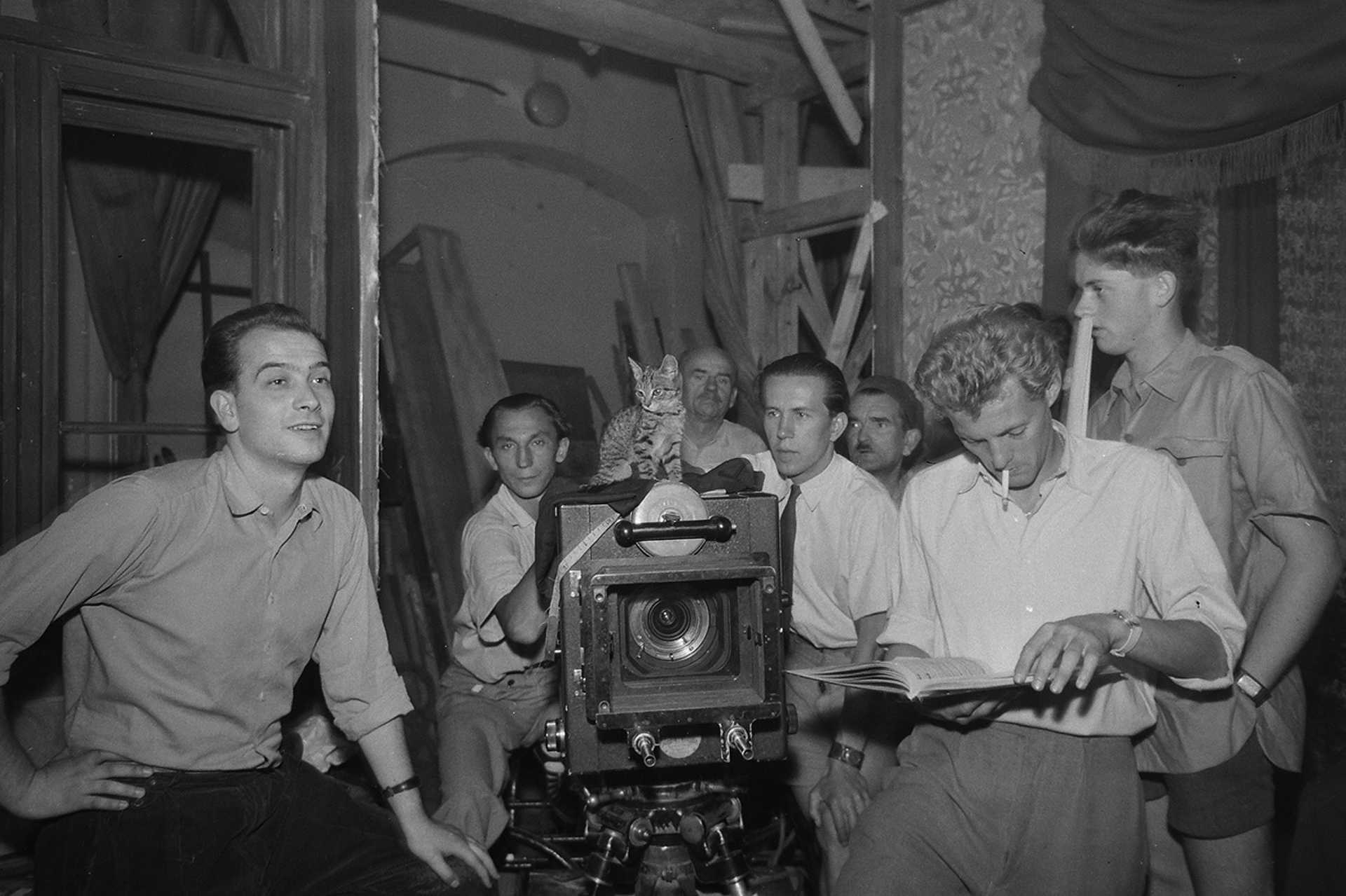 A "Három szív" című (végül soha el nem készült) film forgatása