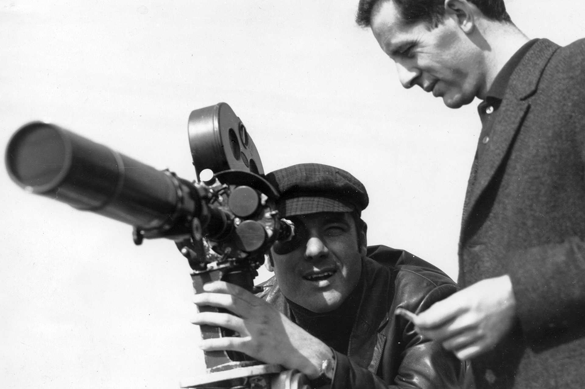 Andor Tamás operatőr és Schiffer Pál rendező. A kép az Ellenérvek c. film forgatásakor készült