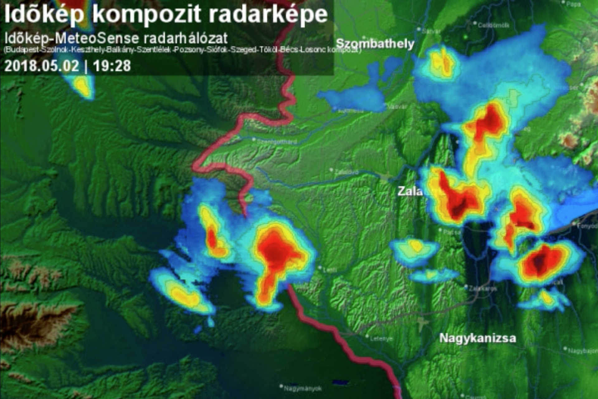 Az idokep.hu radarképén látjuk már jönni - az eredeti animációért katt a képre!
