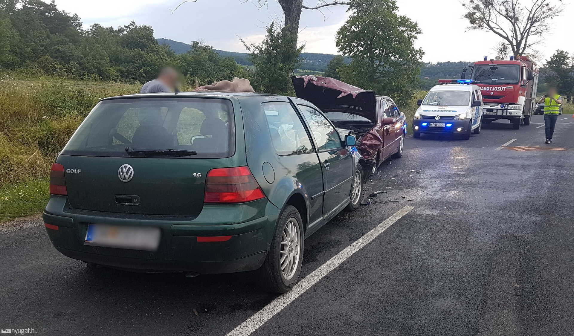 Frontális baleset Cák és Kőszegszerdahely között
