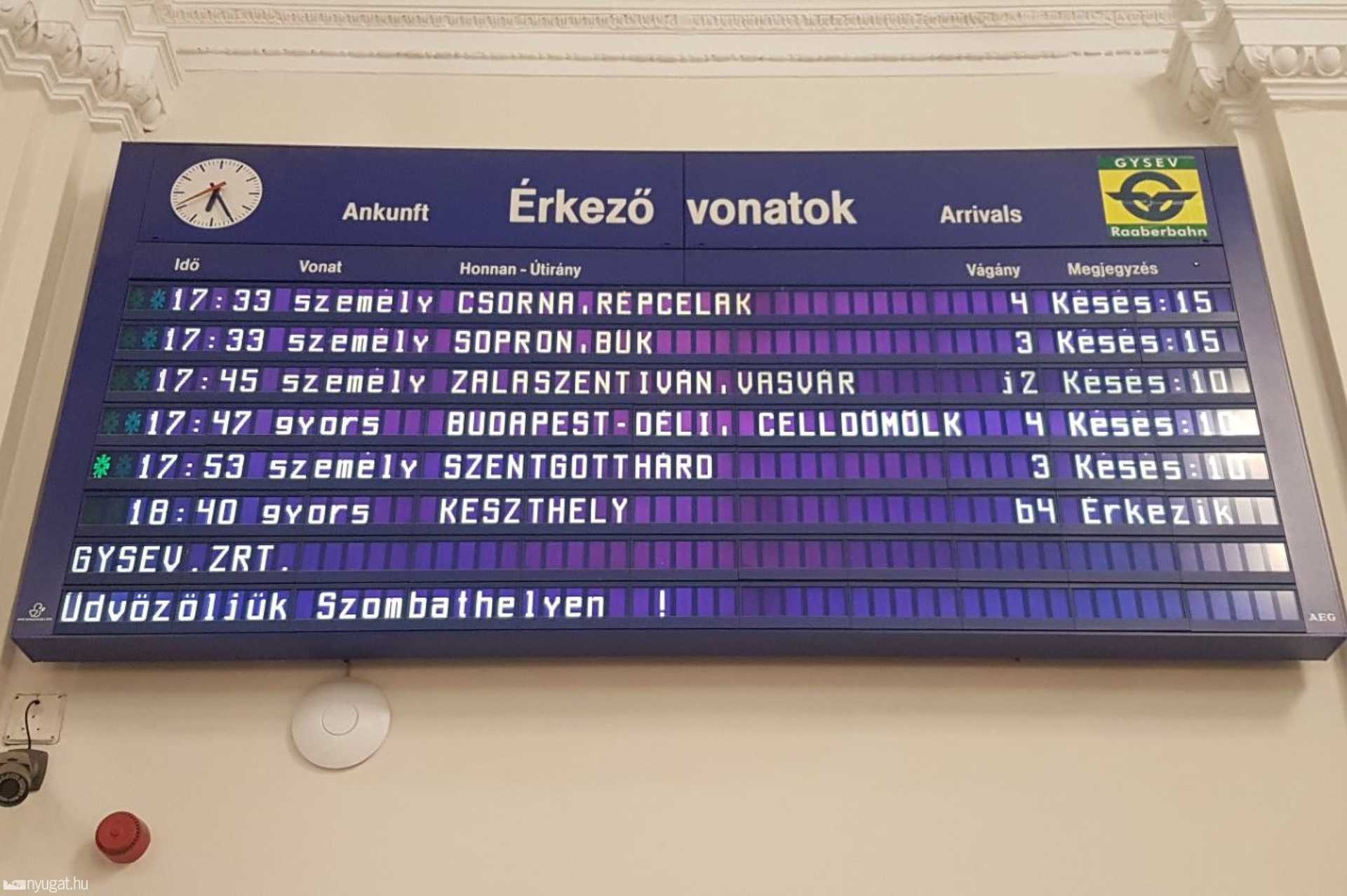 Villámcsapás miatt késtek a vonatok