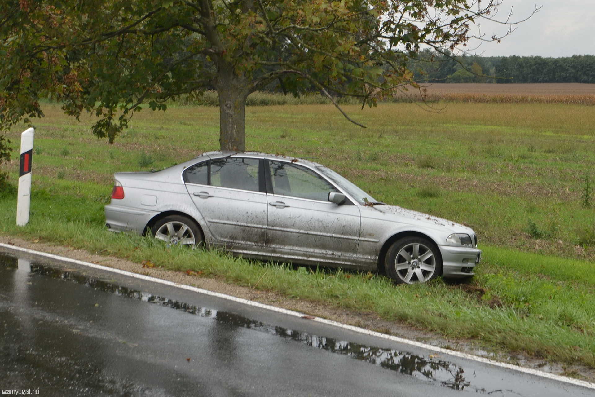 BMW csapódott fának Sorokpolány közelében 
