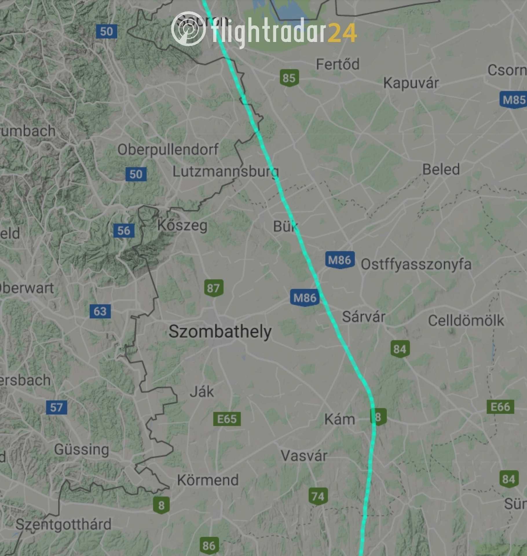 Vészhelyzetben lévő repülőgép Szombathely felett 